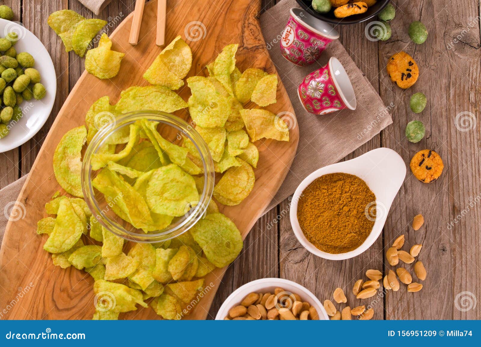 Wasabi coated peanuts. stock image. Image of nutrition 156951209