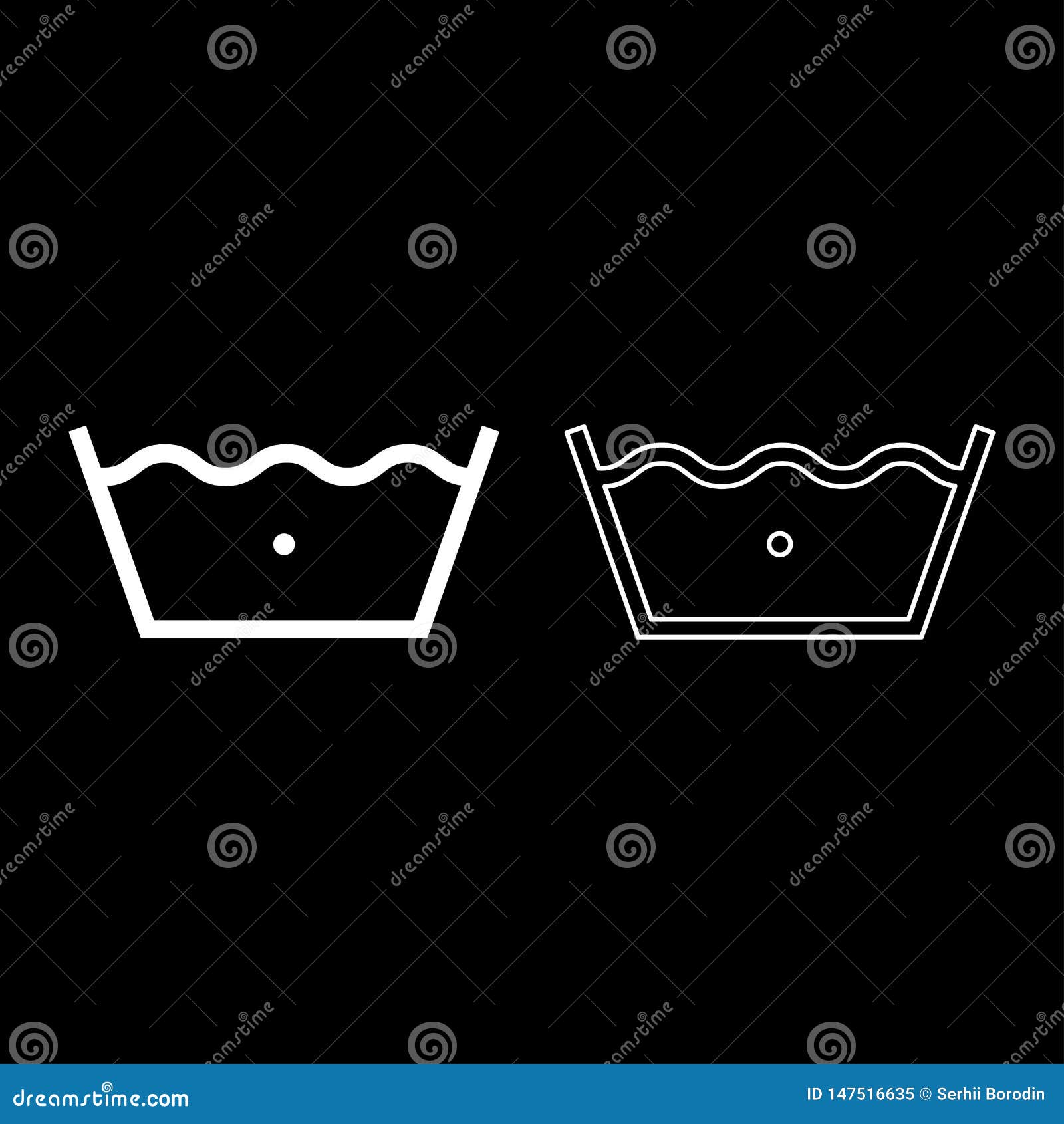 Wash In Cold Water Clothes Care Symbols Washing Concept ...