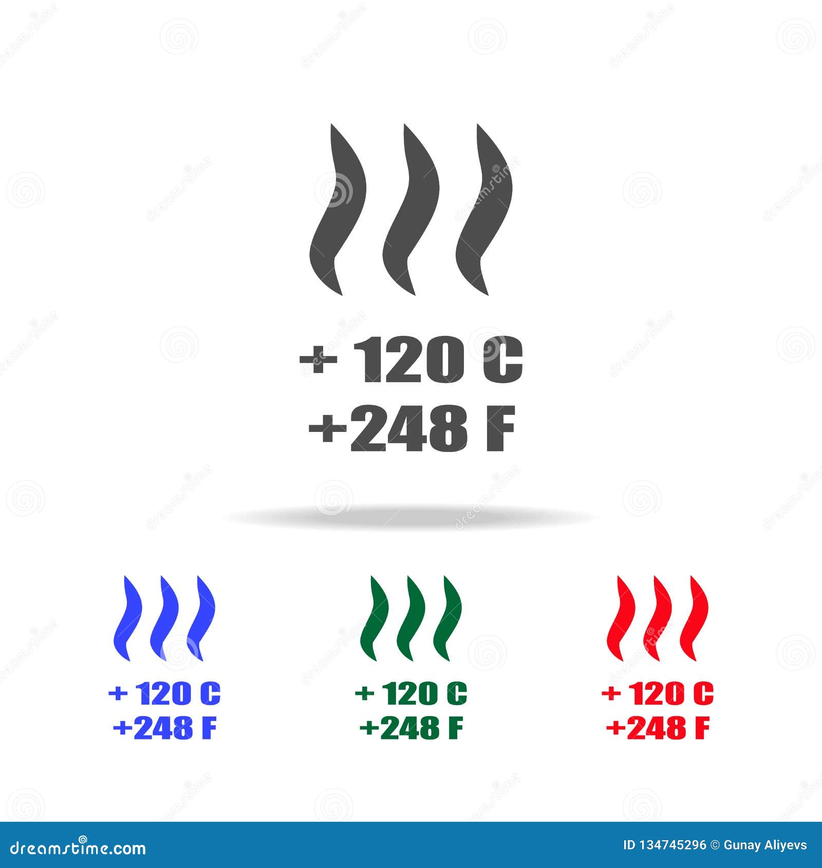 Wash Sign at High Temperatures Icon. Elements of Washing in Multi ...