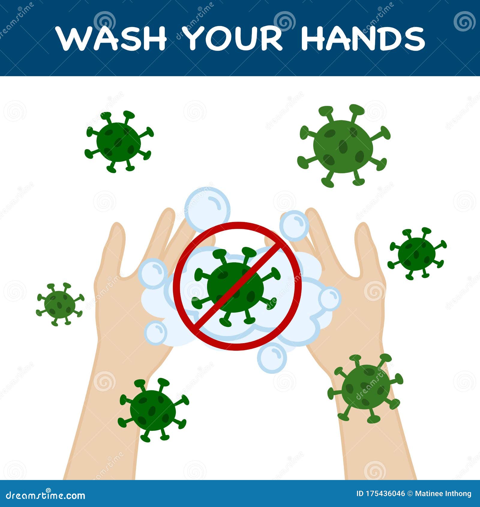 Wash Your Hands Prevent Infection from Spreading Virus, Bacteria, Germ ...