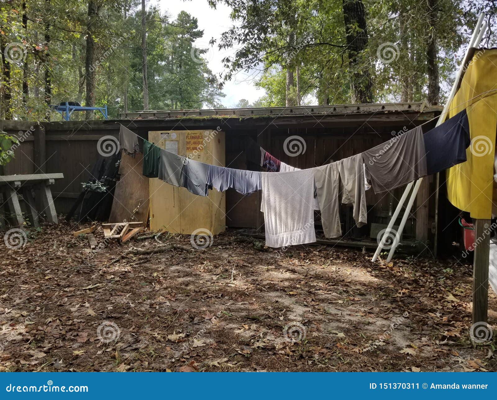Clothes drying on rope editorial photo. Image of hanging 151370311