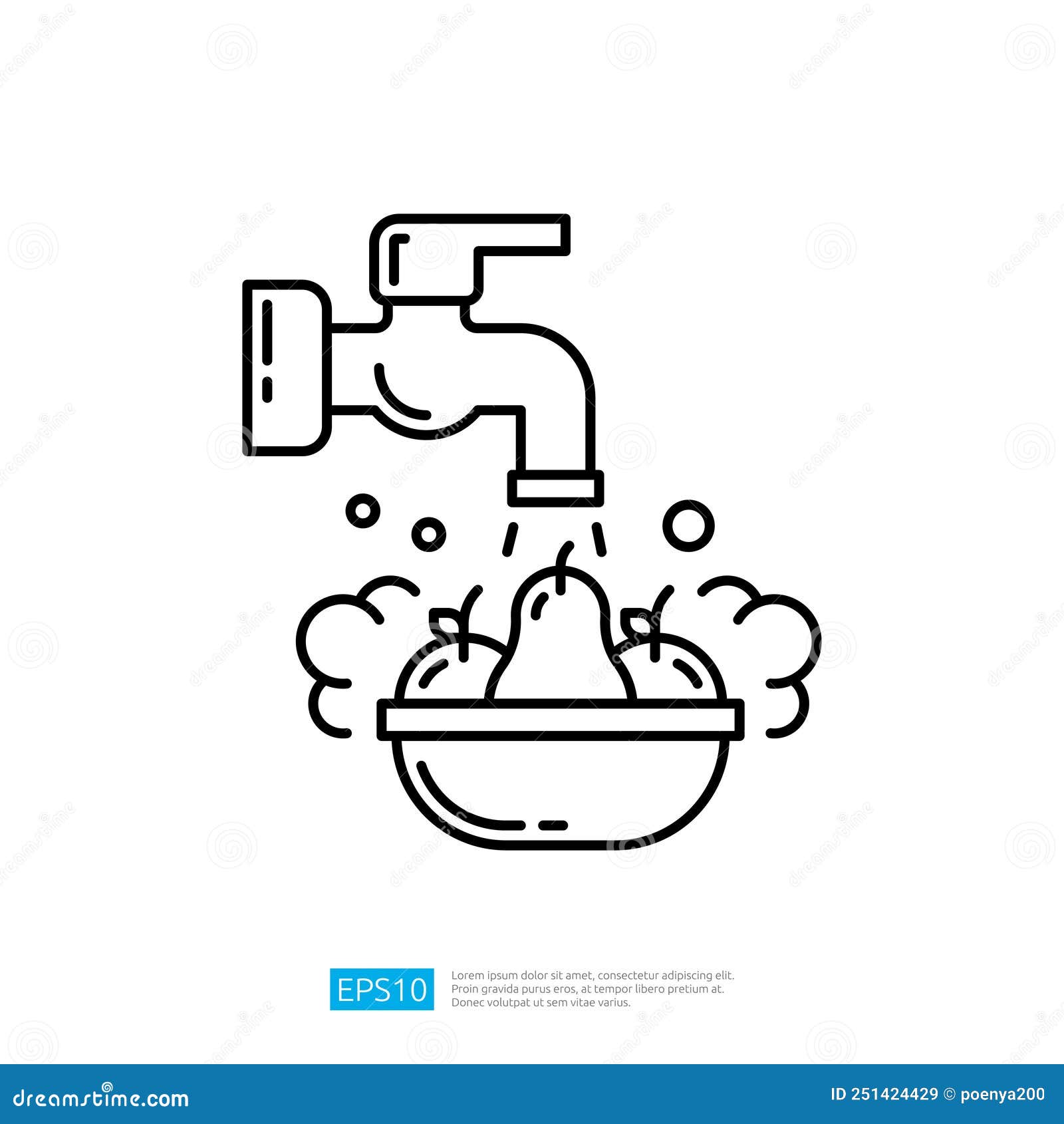 Washed Vegetables and Fruits Icon Stock Vector Illustration of