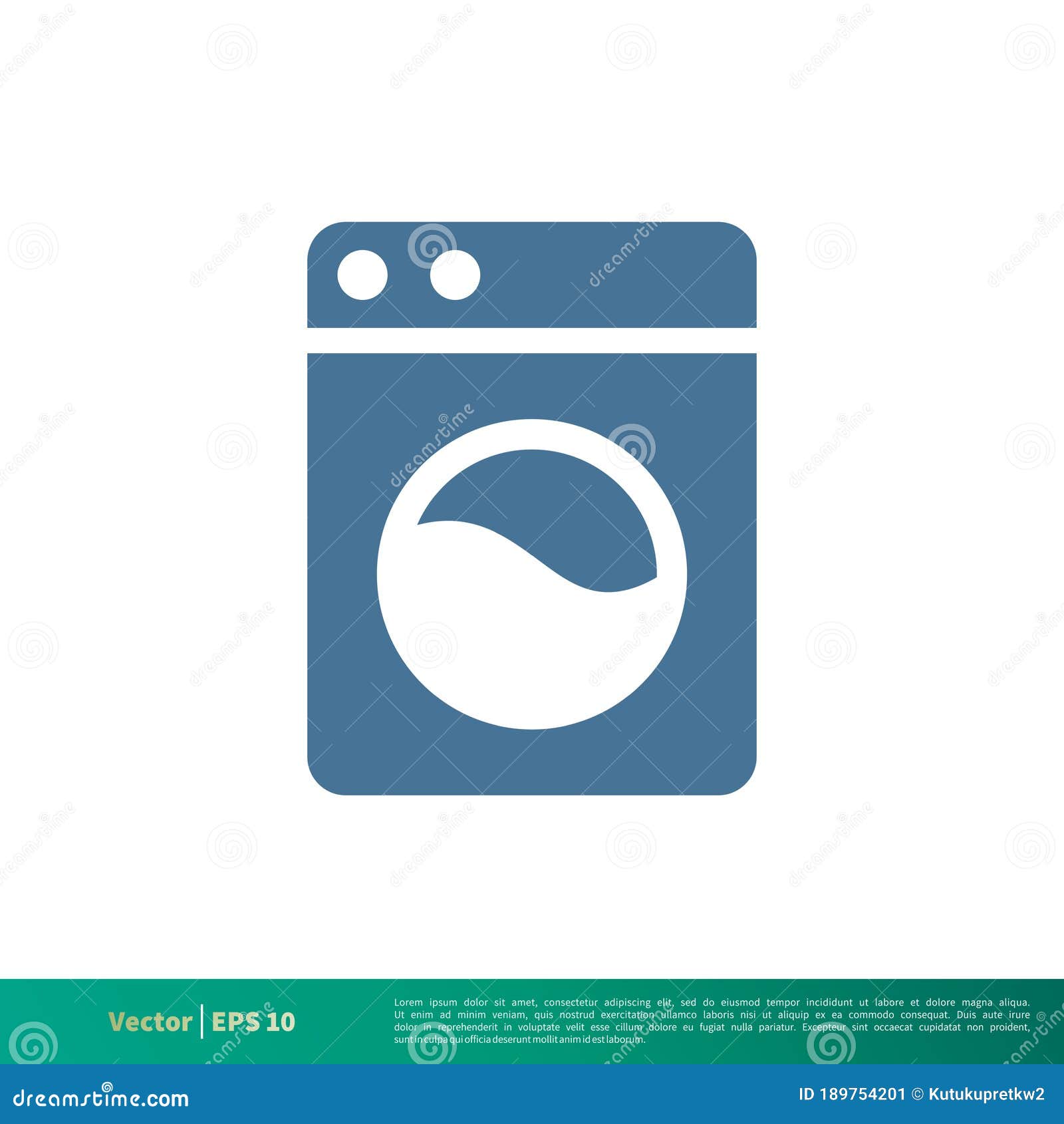 Washer Machine Laundry Icon Vector Logo Template Illustration Design