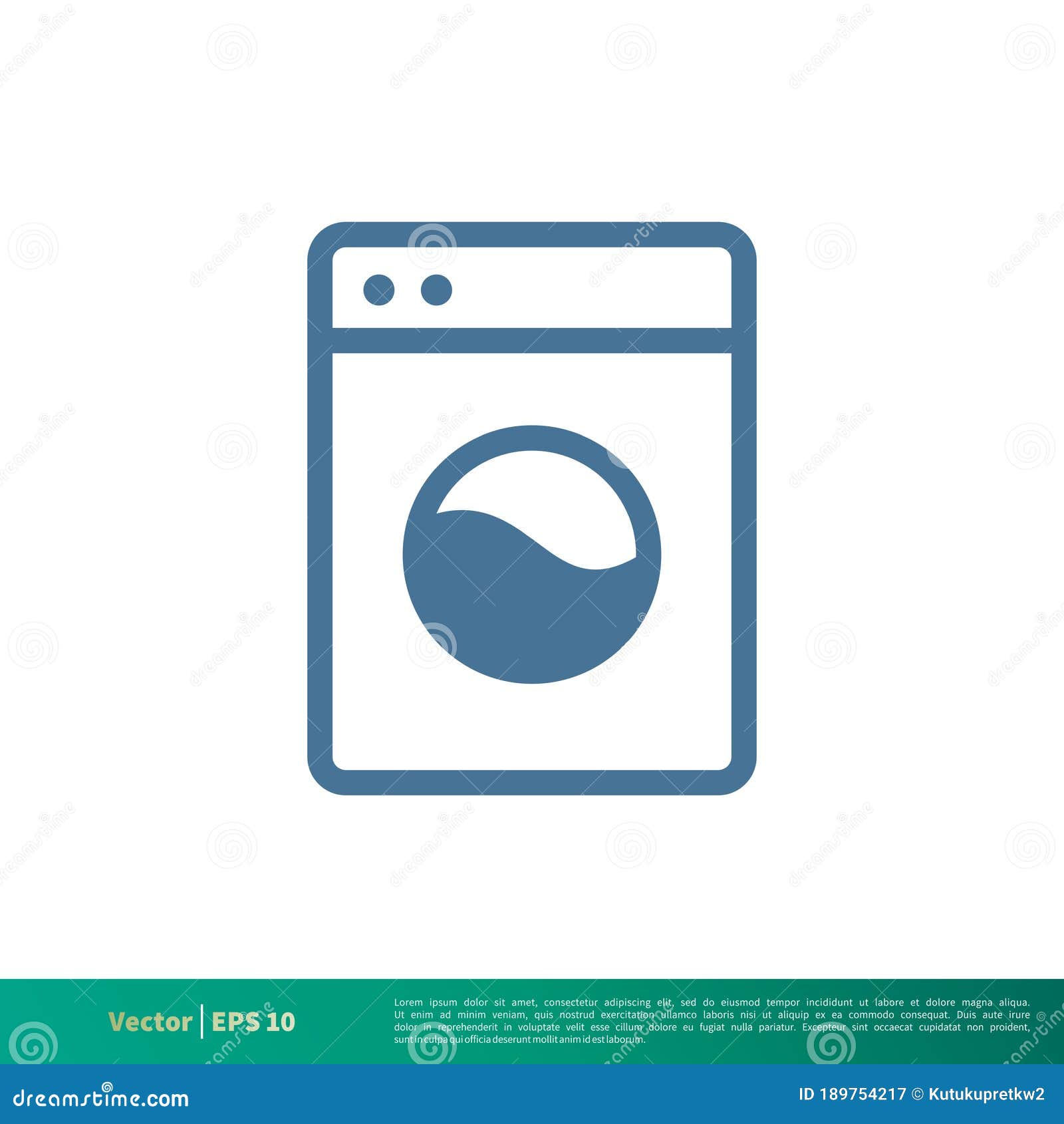 Washer Machine Laundry Icon Vector Logo Template Illustration Design