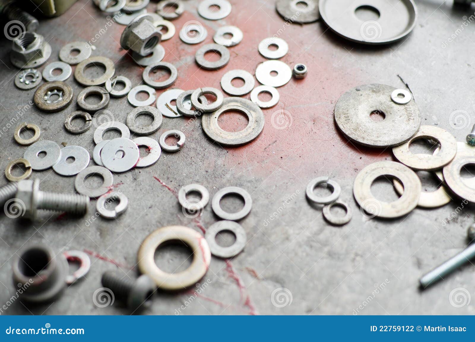 Washers and Nuts stock photo. Image of screws, grey, surface 22759122