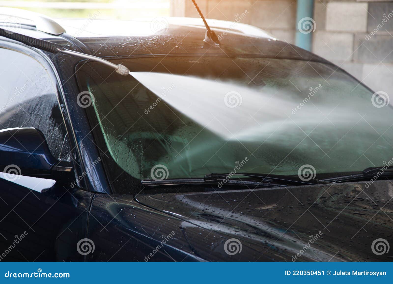 Washes the Car with Water Pressure Stock Image Image of water, touch