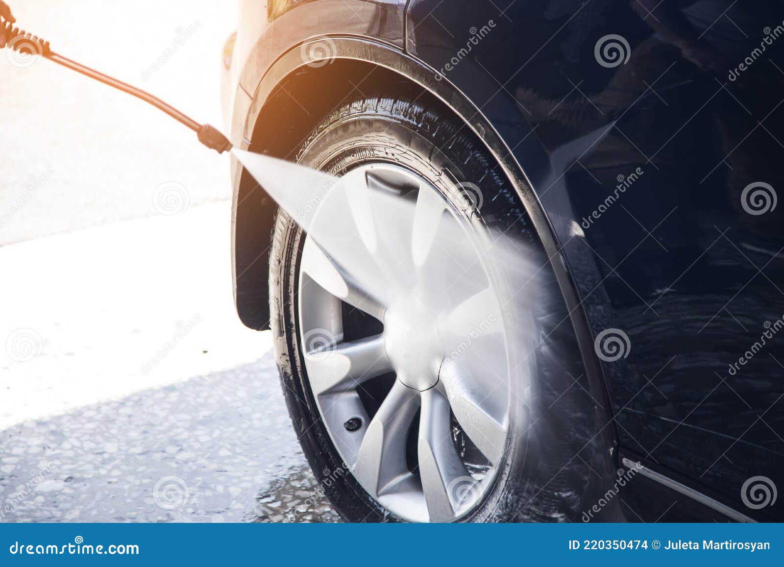 Washes the Car with Water Pressure Stock Photo Image of pressure