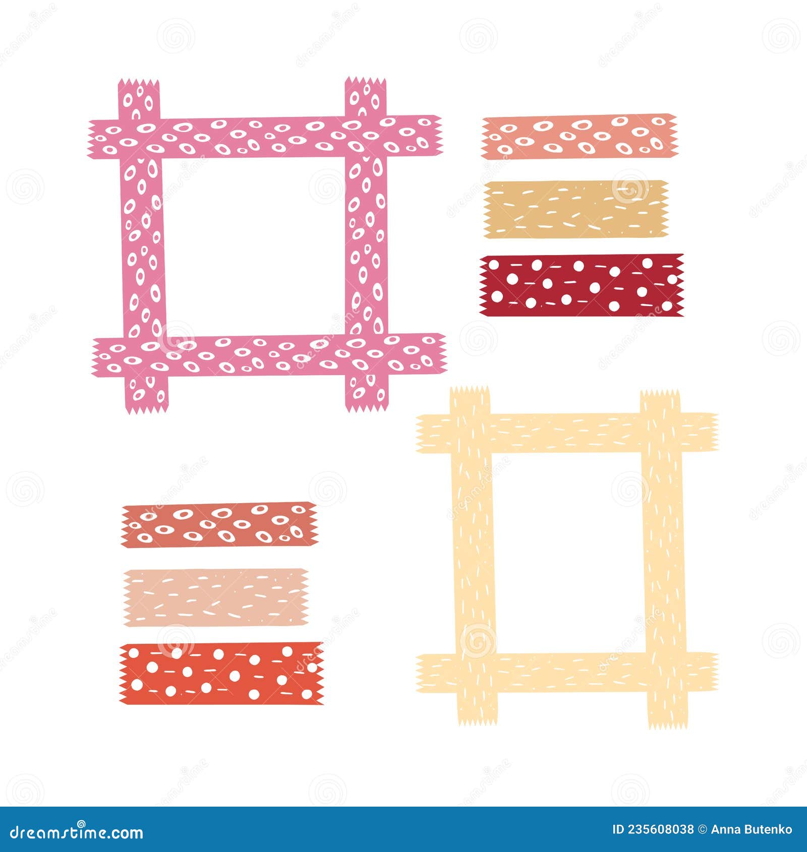 Washi Tapes 24 Pc Boho Colors Stock Vector (Royalty Free