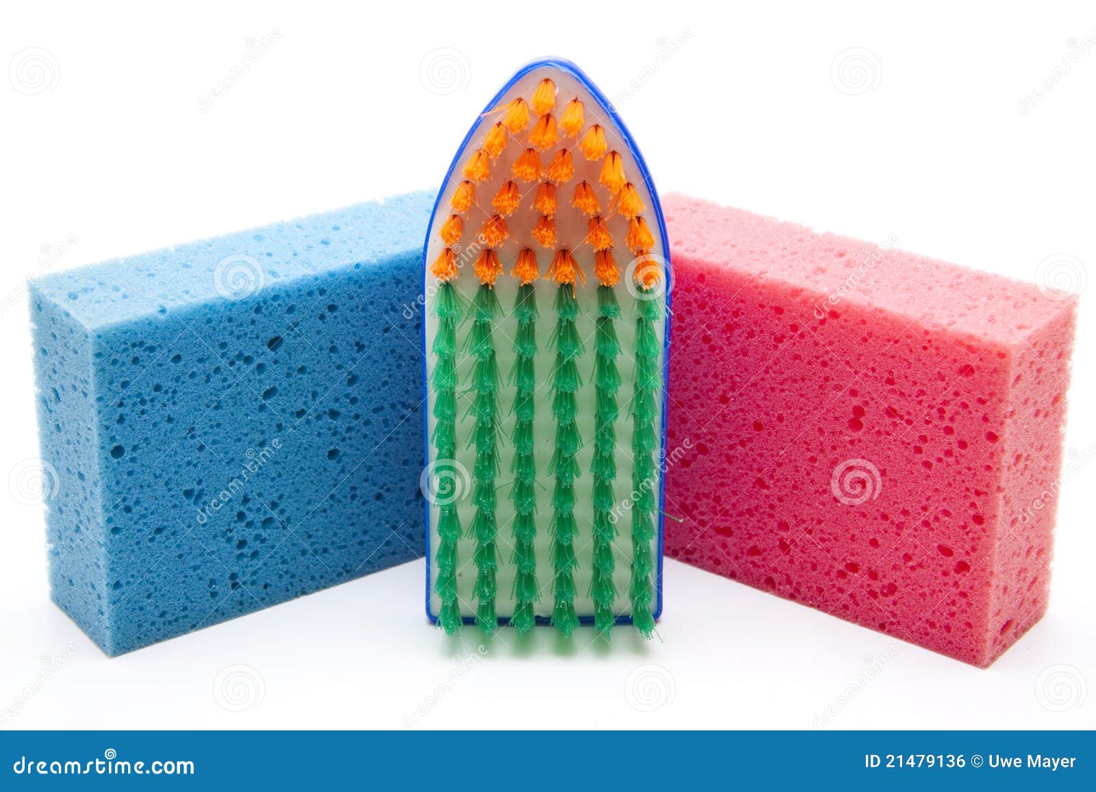 Washing brush with sponge stock photo. Image of plastic 21479136