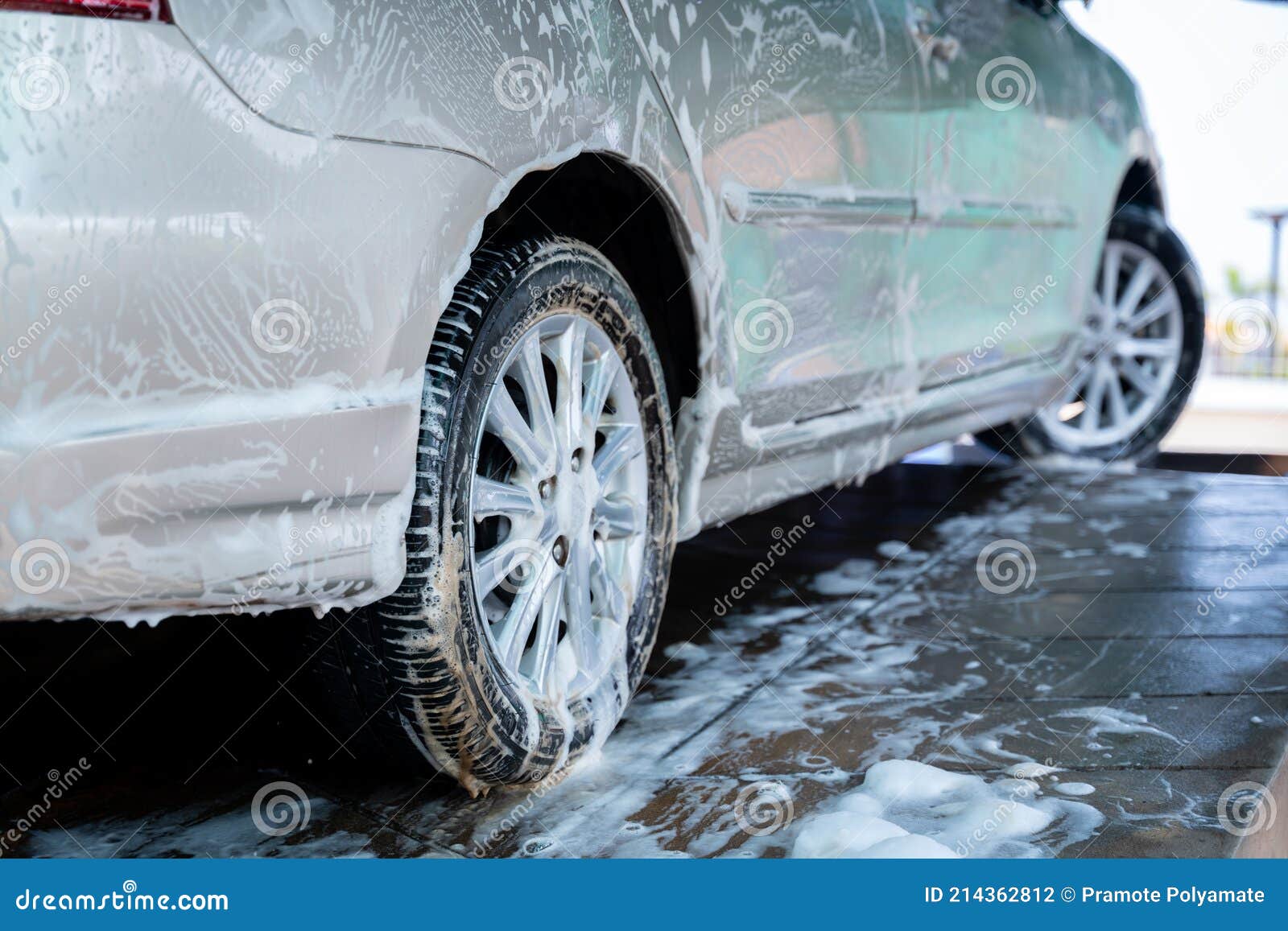 Washing Car with Soap, Car Wash Service Concept Stock Photo Image of adult, clean 214362812