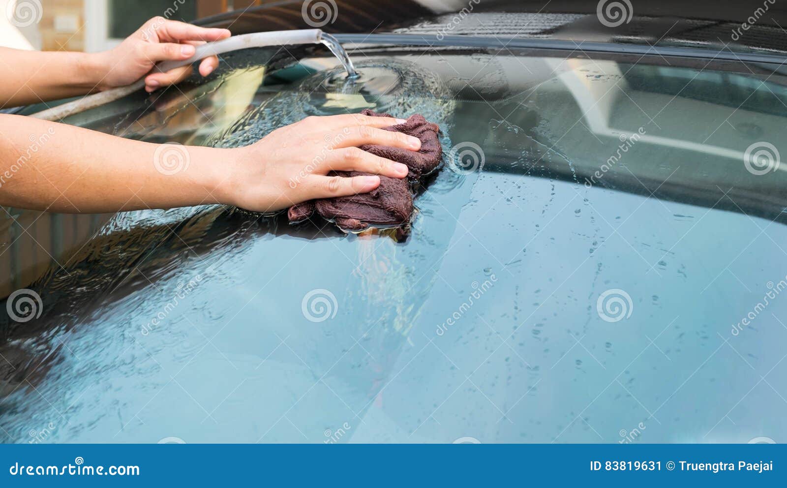 Washing a car by yourself stock image. Image of vehicle 83819631
