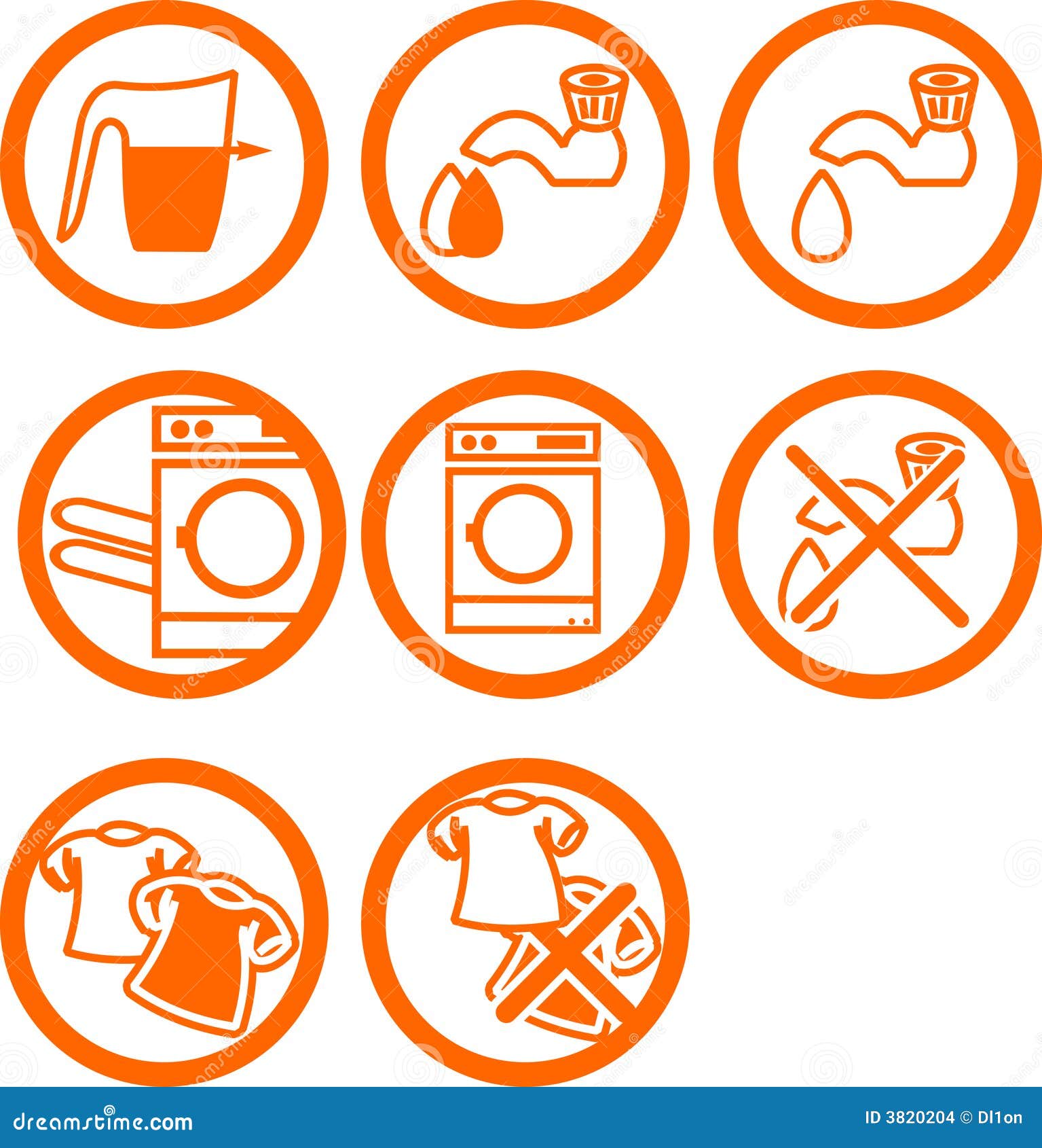 Washing clothes icons stock vector. Illustration of symbols 3820204