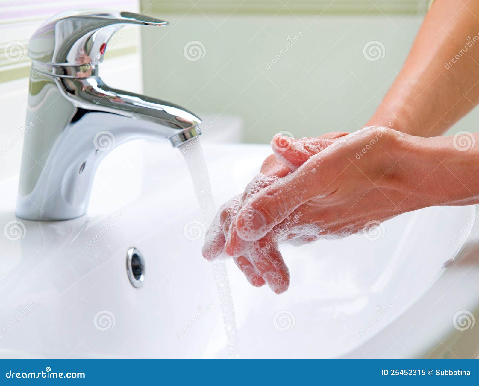 washing hands