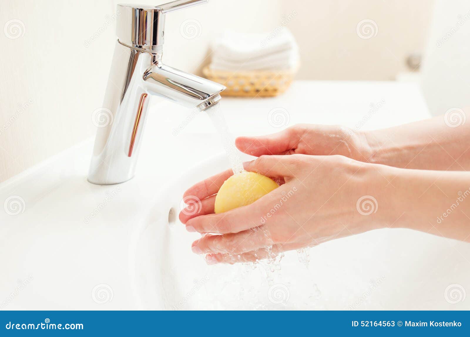 Washing of Hands in Bathroom Stock Image Image of pour, protection
