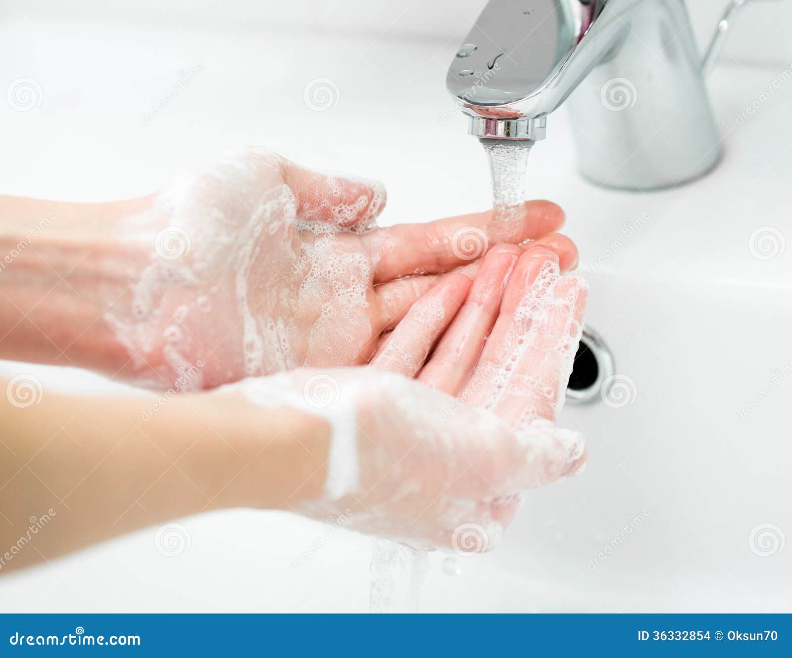 Washing of Hands with Soap in Bathroom Close Up Stock Photo Image of