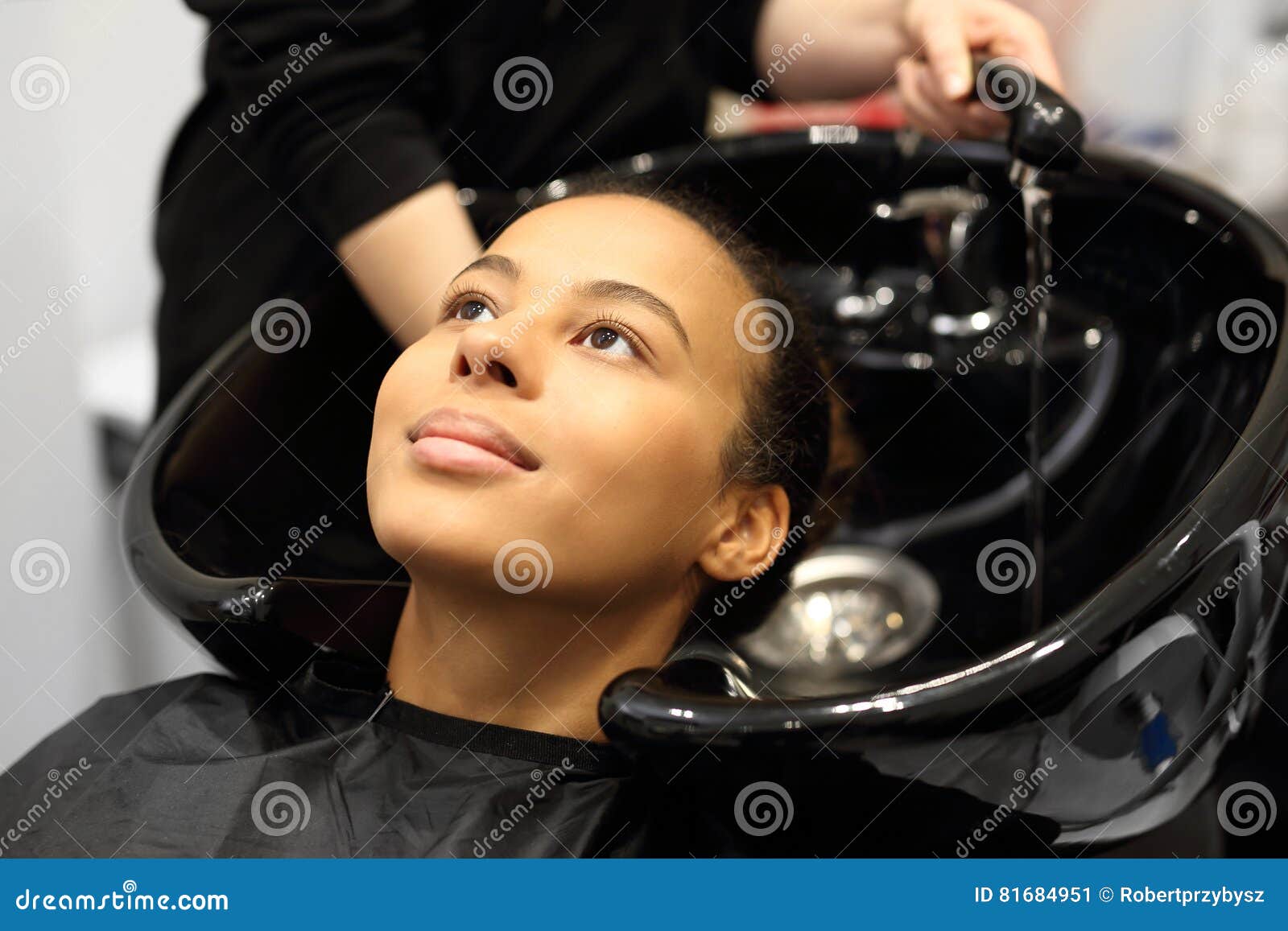 washing head in a hair salon