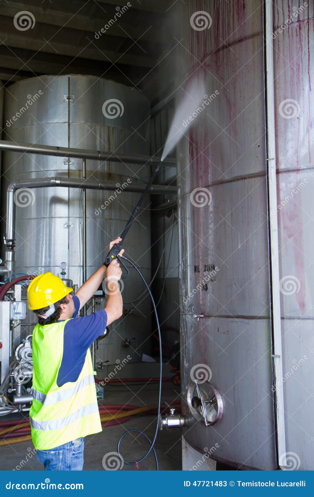 washing the industrial premises