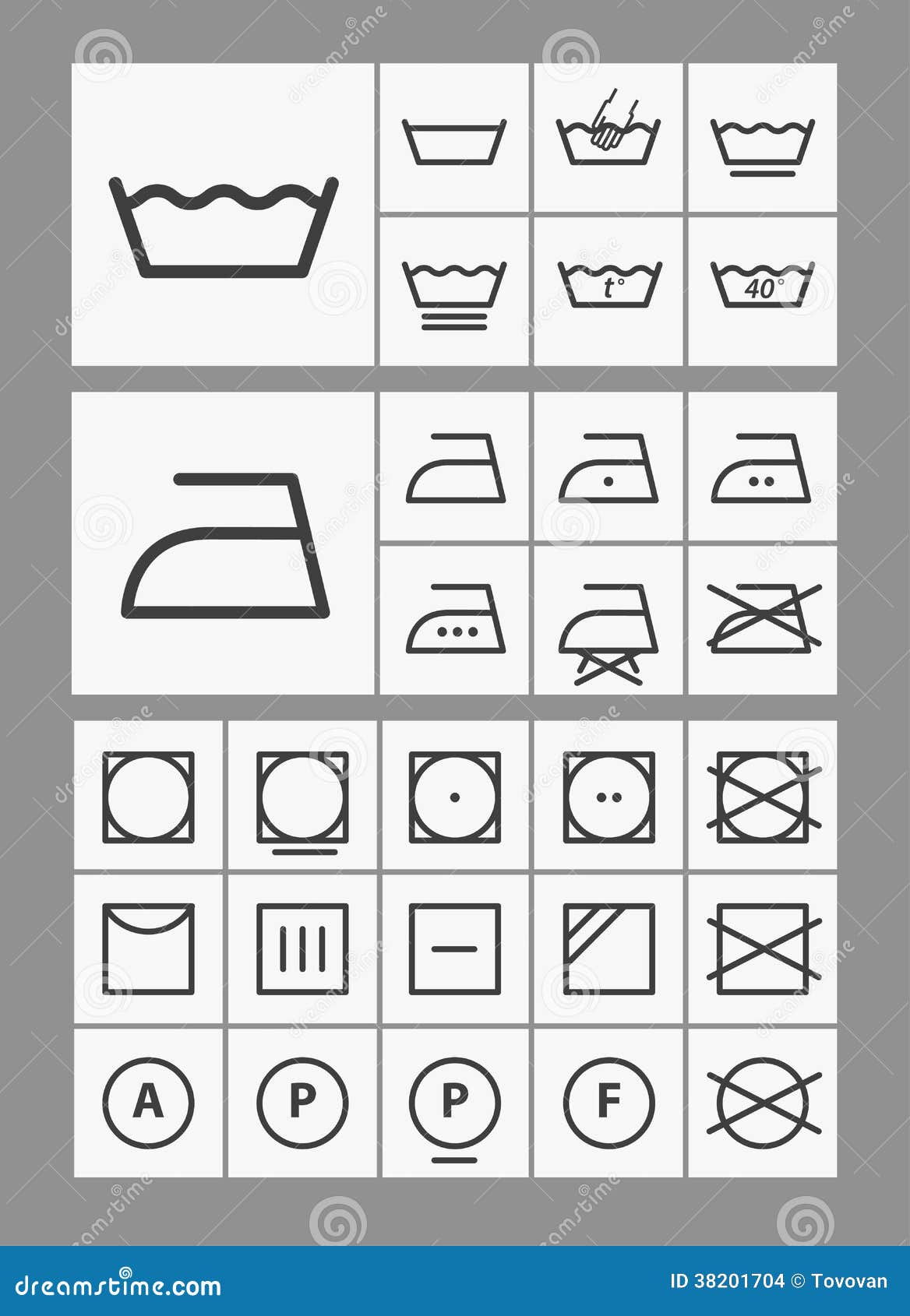 Washing Instruction Symbols Stock Images Image 38201704