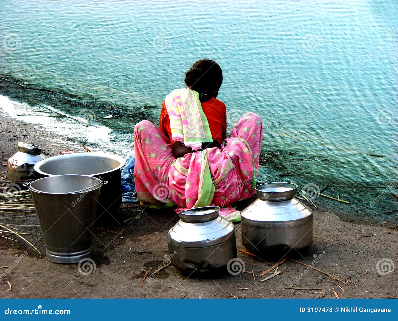 Washing Lake stock photo. Image of unique, indian, busy 3197478