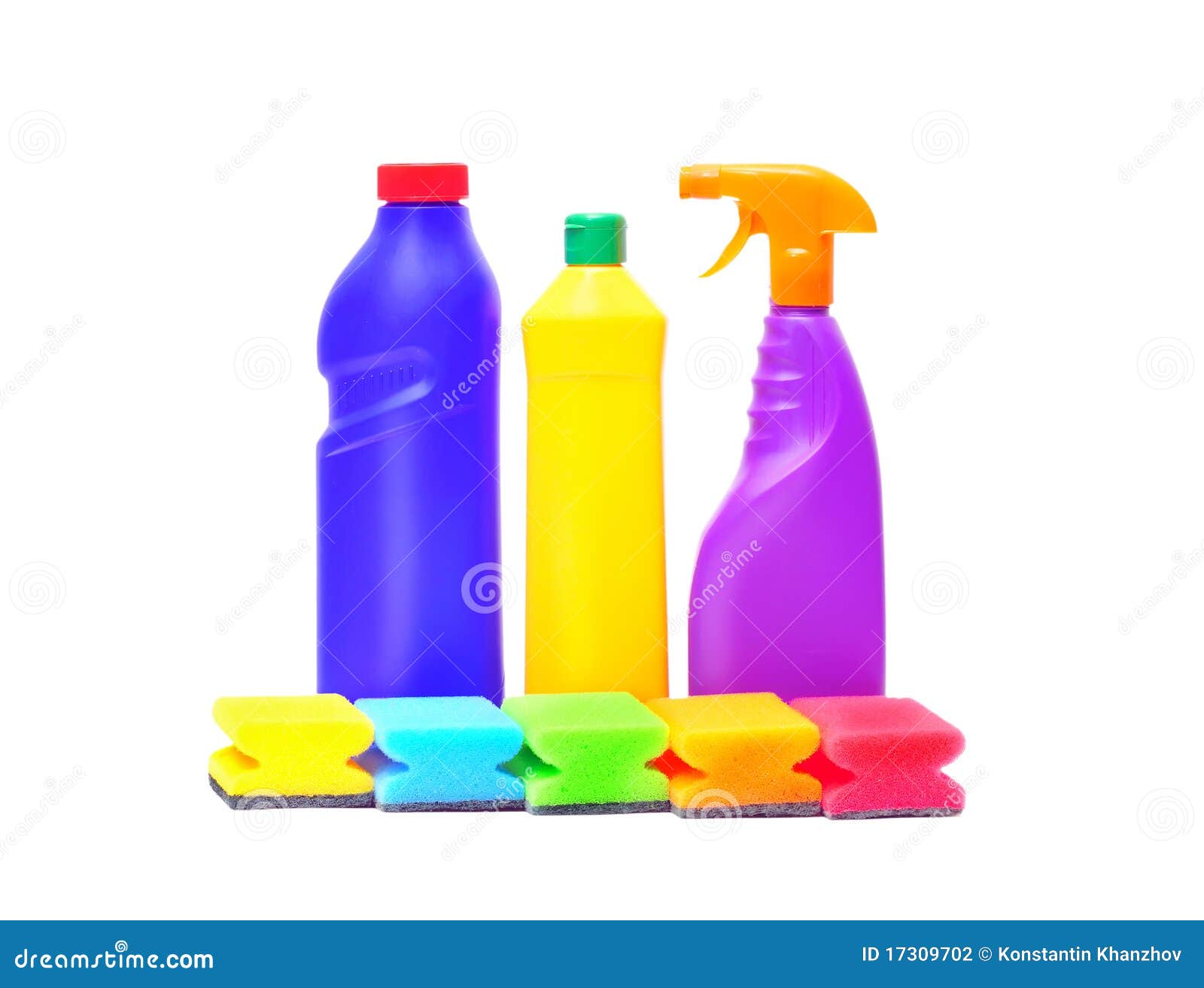 Washing Liquids and Sponges Stock Photo Image of cleanse