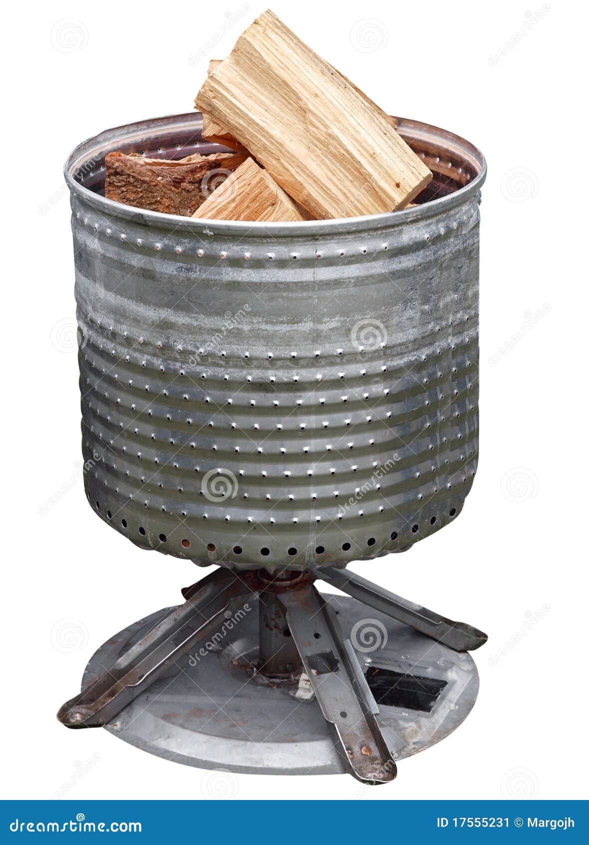 washing machine bowl brazier with wood