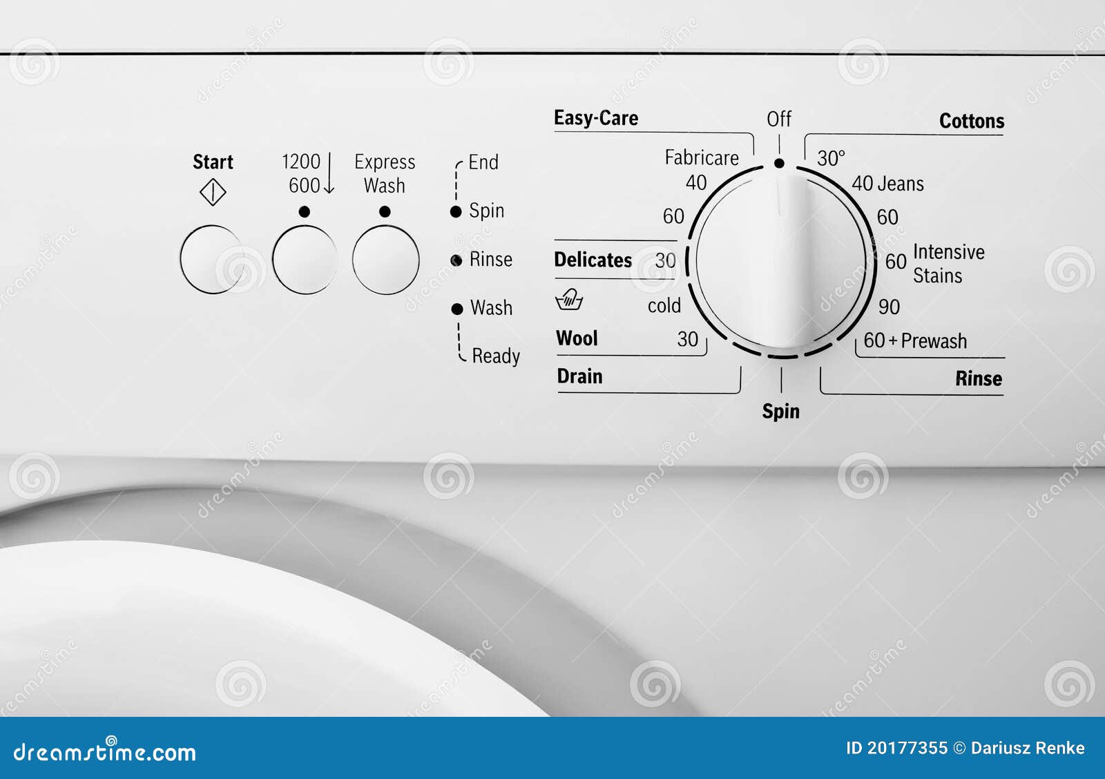 Washing Machine Control Panel Stock Image - Image of circle, machine