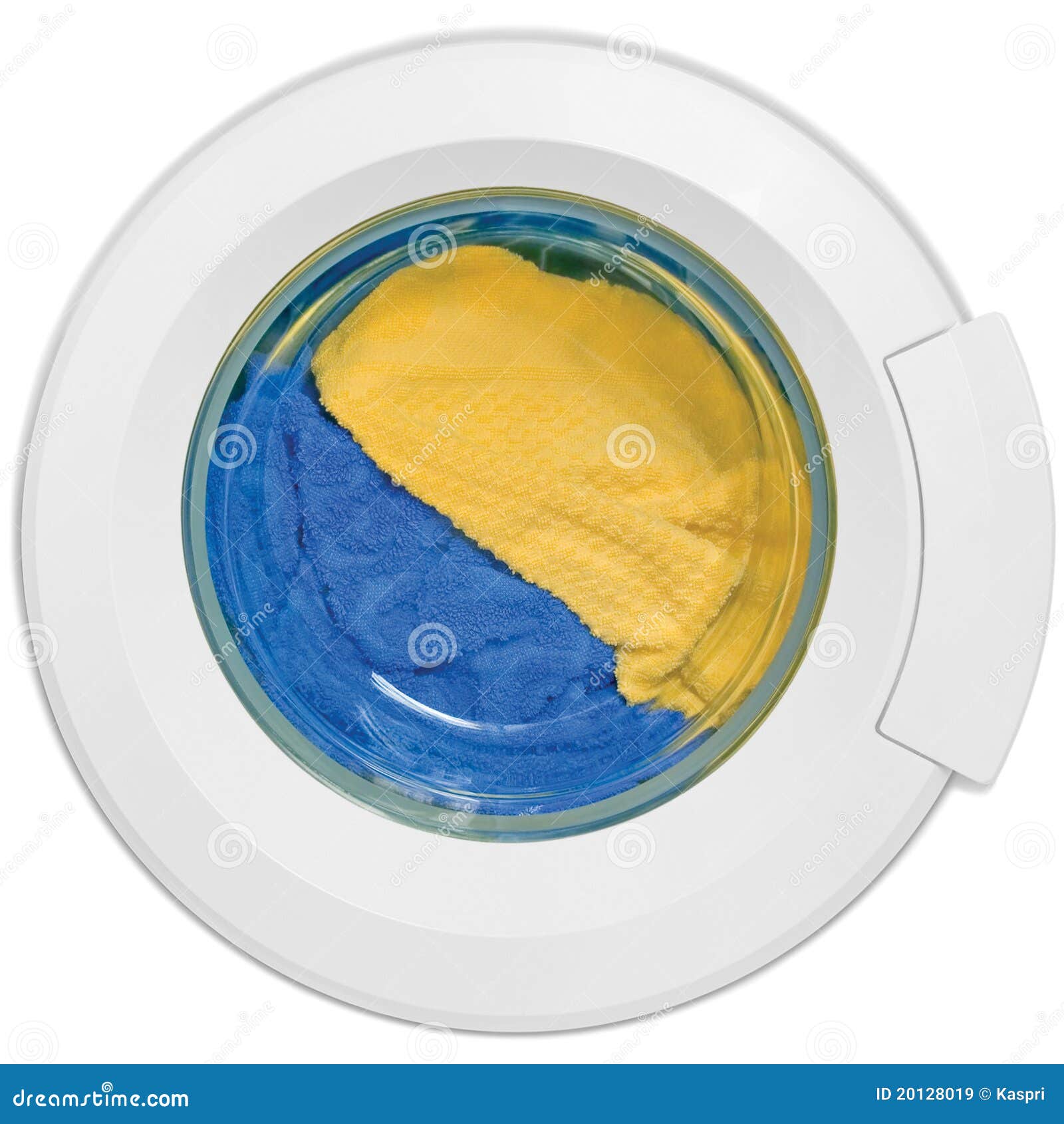 Washing Machine Door Clean Clothes Yellow Blue Stock Image Image of