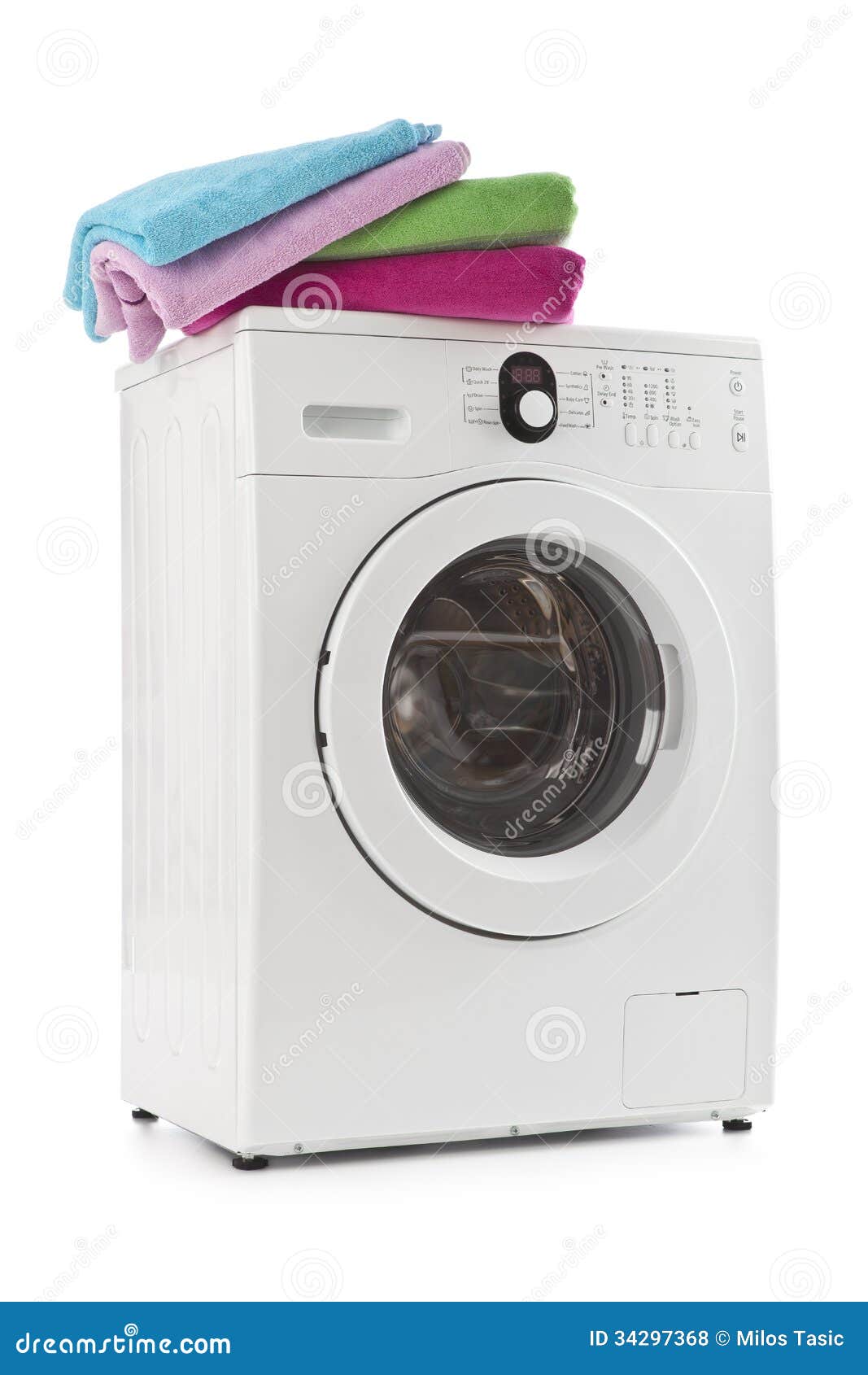 Washing Machine with Laundry Stock Photo Image of isolated, machine