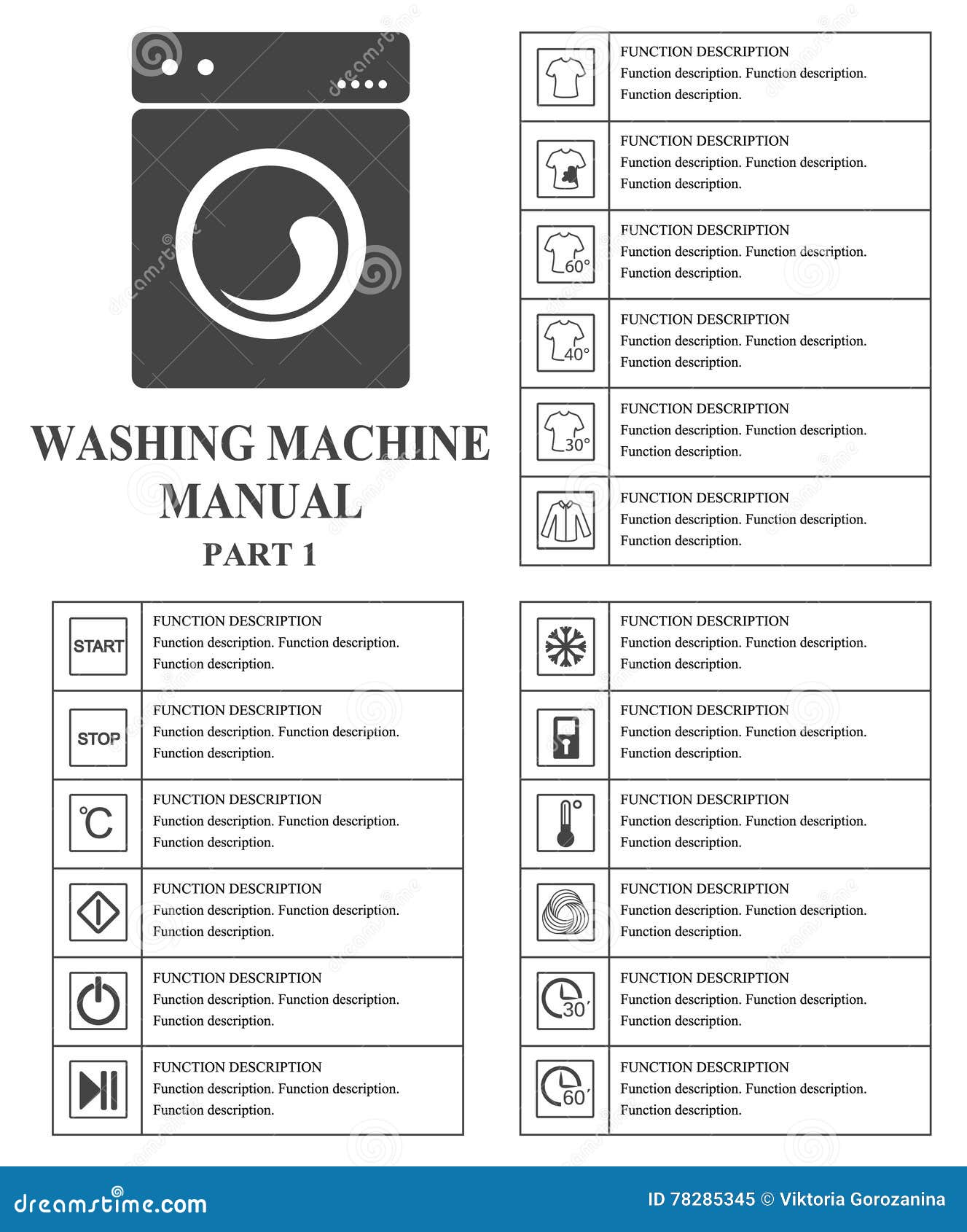 Washing Machine Manual Symbols. Part 1 Instructions. Signs And Symbols For Washing ...