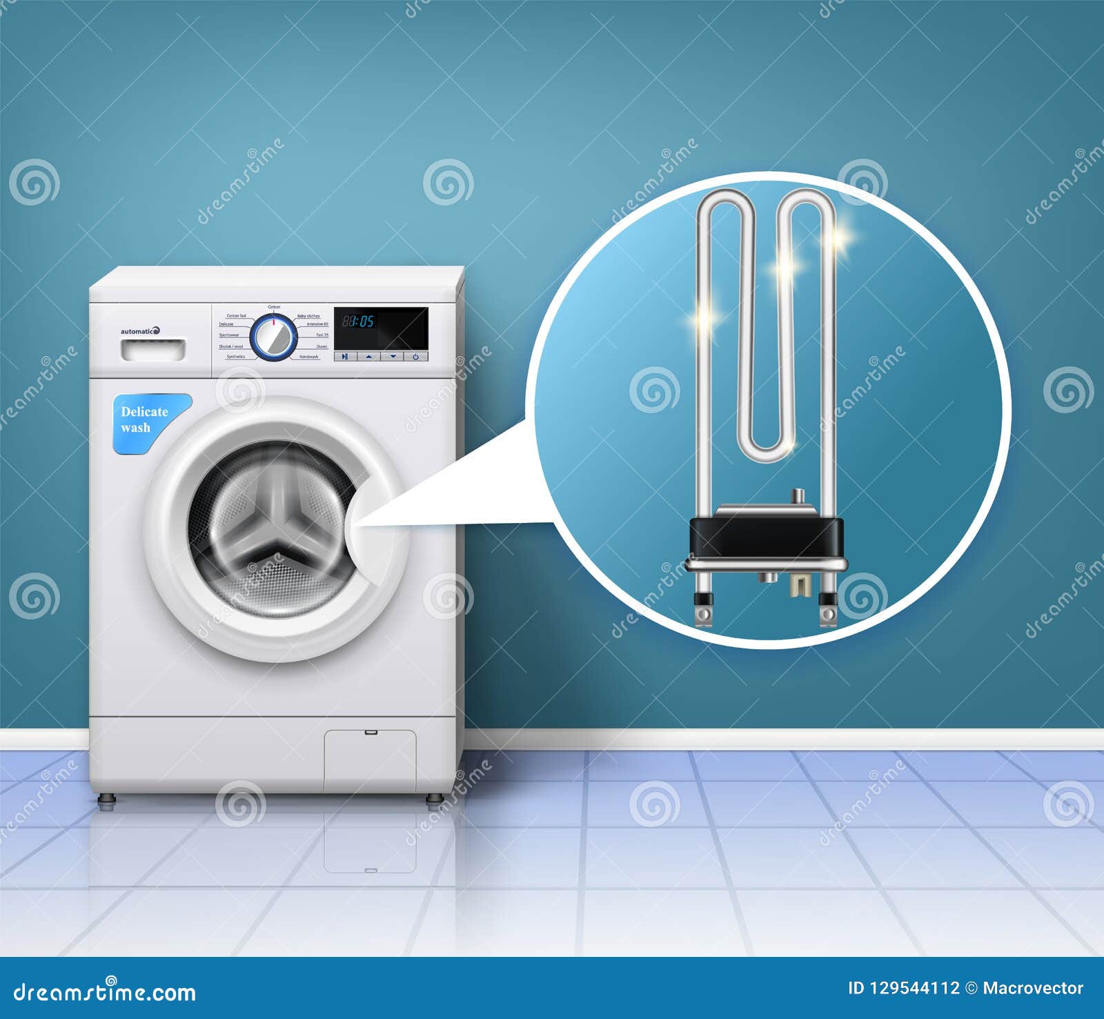 Washing Machine Protection Composition Stock Vector Illustration of