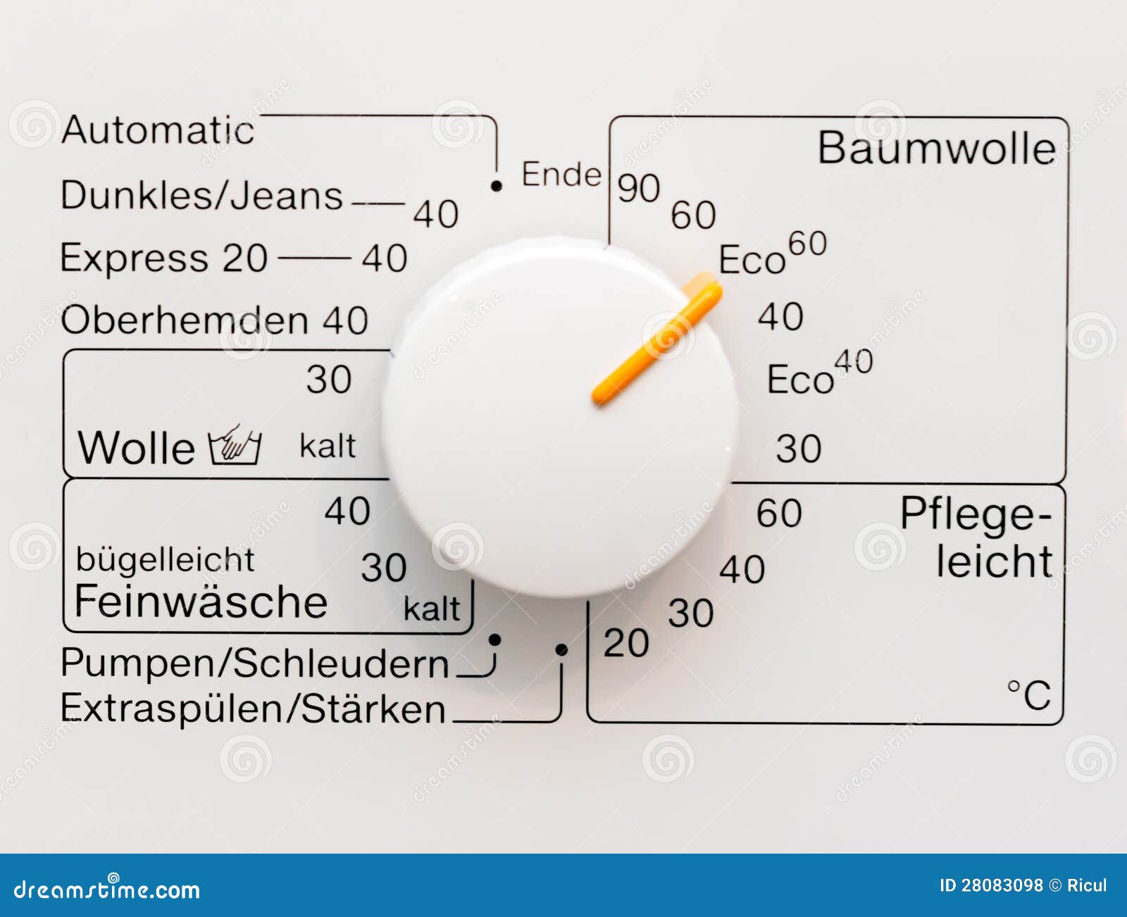 Washing Machine Set To Eco Program Stock Photo Image of scale