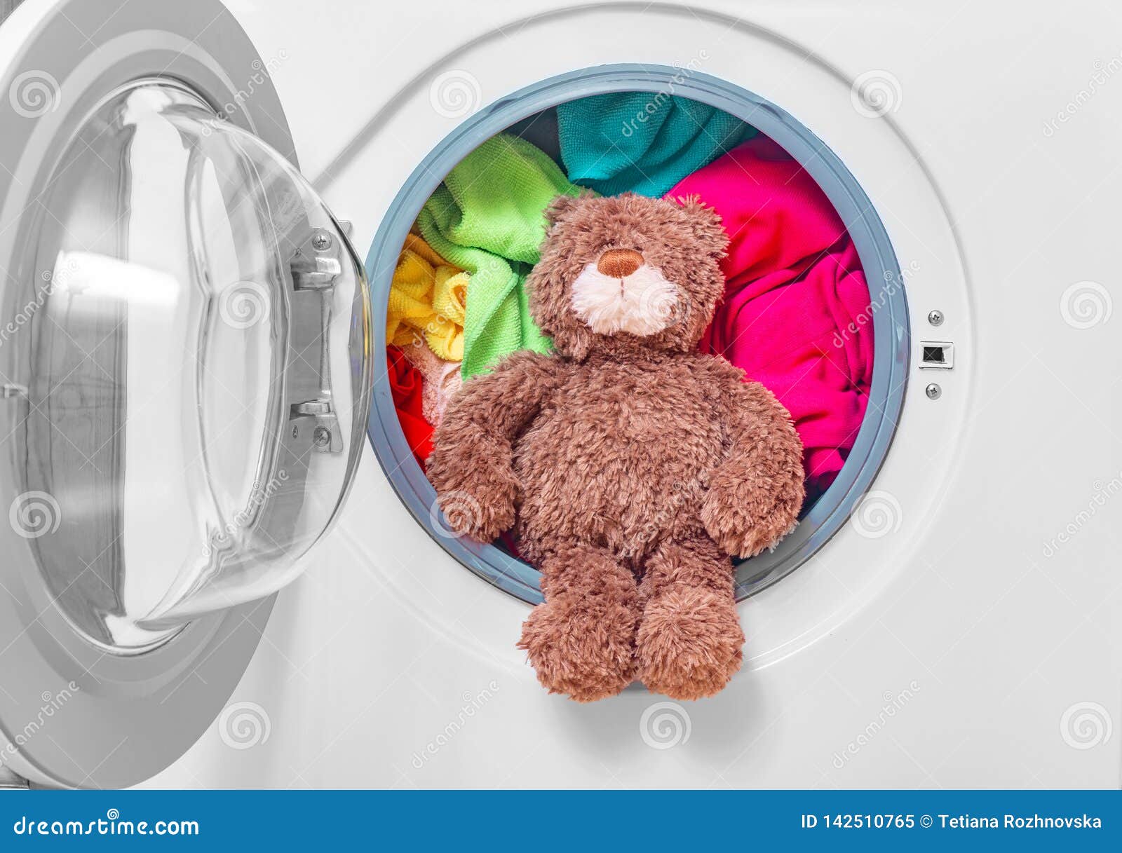 Washing Machine and Teddy Bear. Stock Image Image of bear, bright