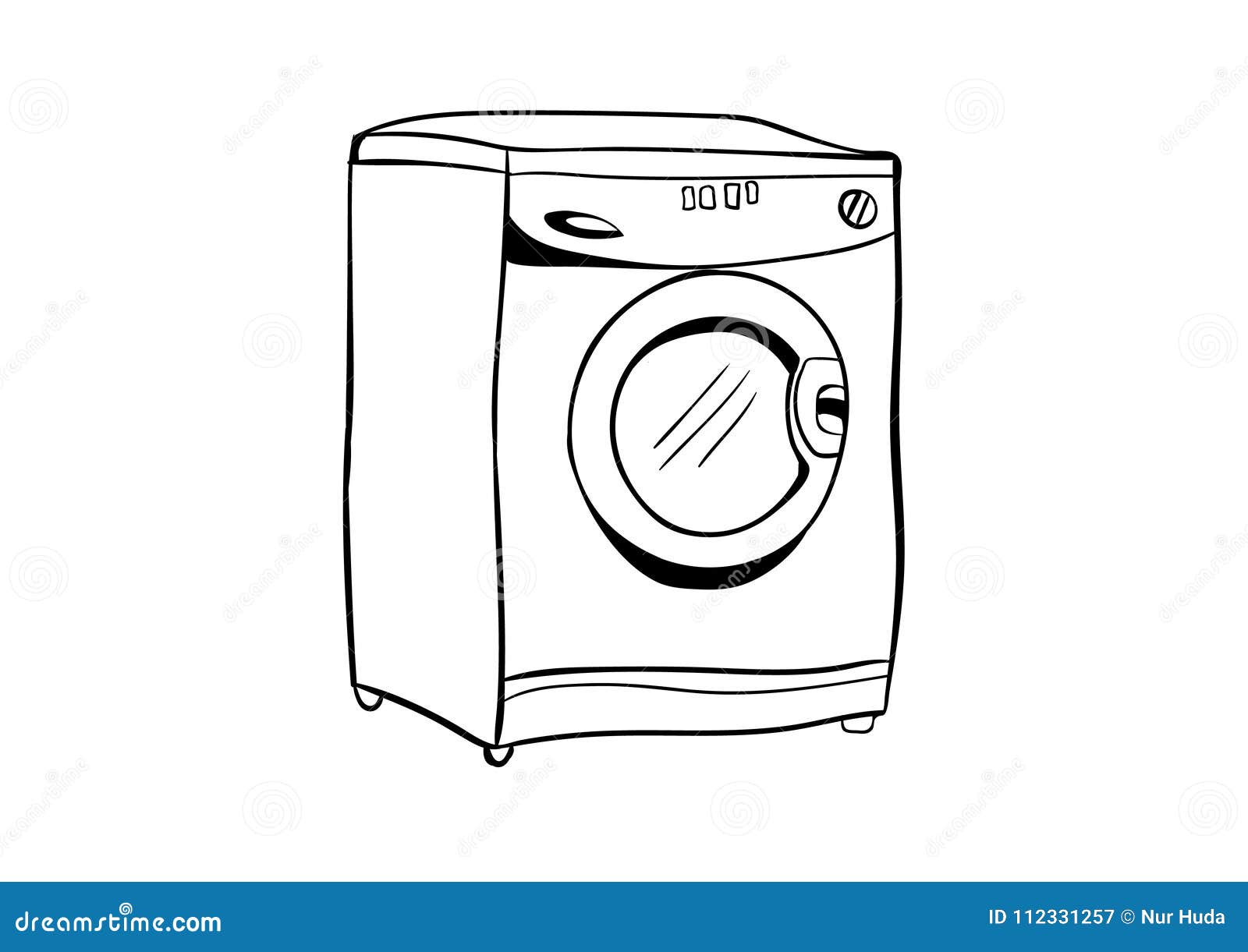 Set Washing Machine Isolated White Background Vector Illustration Sketch  Style Stock Vector by ©nadiia.kud.gmail.com 380845706