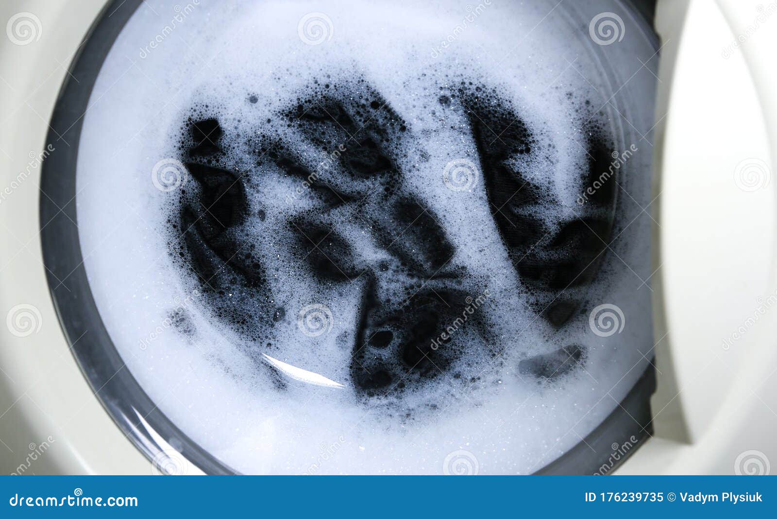 Washing Machine Working. Household Appliances in Process Stock Image