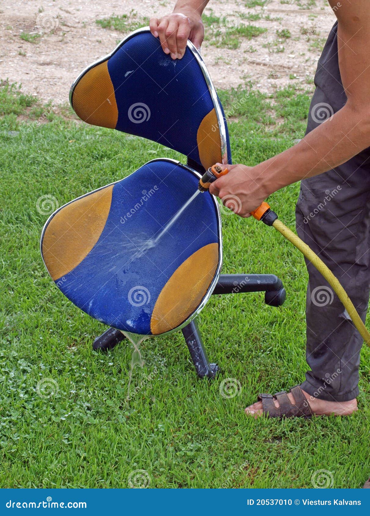 Washing office chair 2 stock photo. Image of soap, grass 20537010
