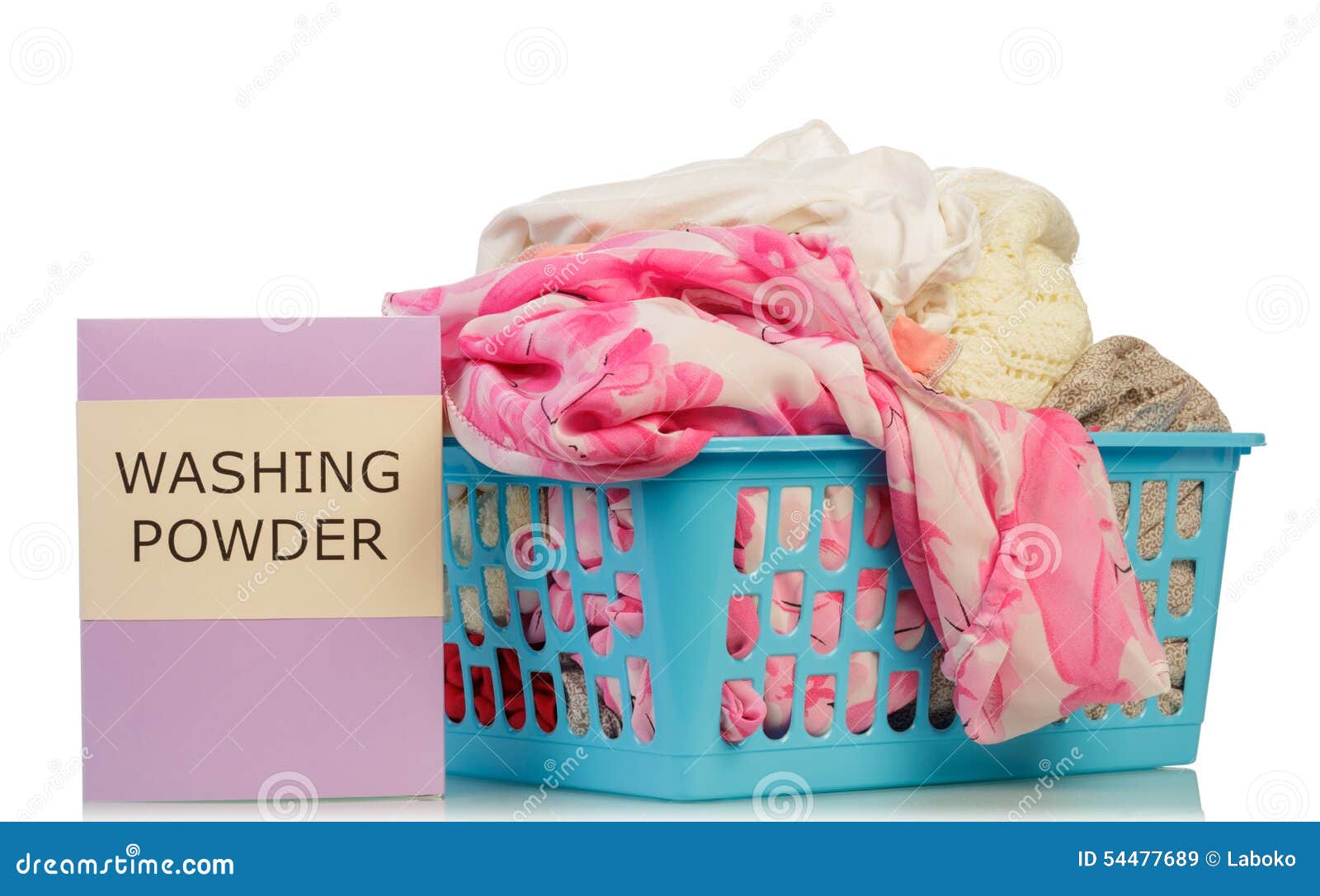 Washing Powder and Dirty Clothes Stock Image Image of background