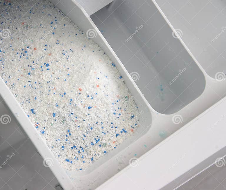 Washing Powder in Washing Machine Stock Photo Image of granulated