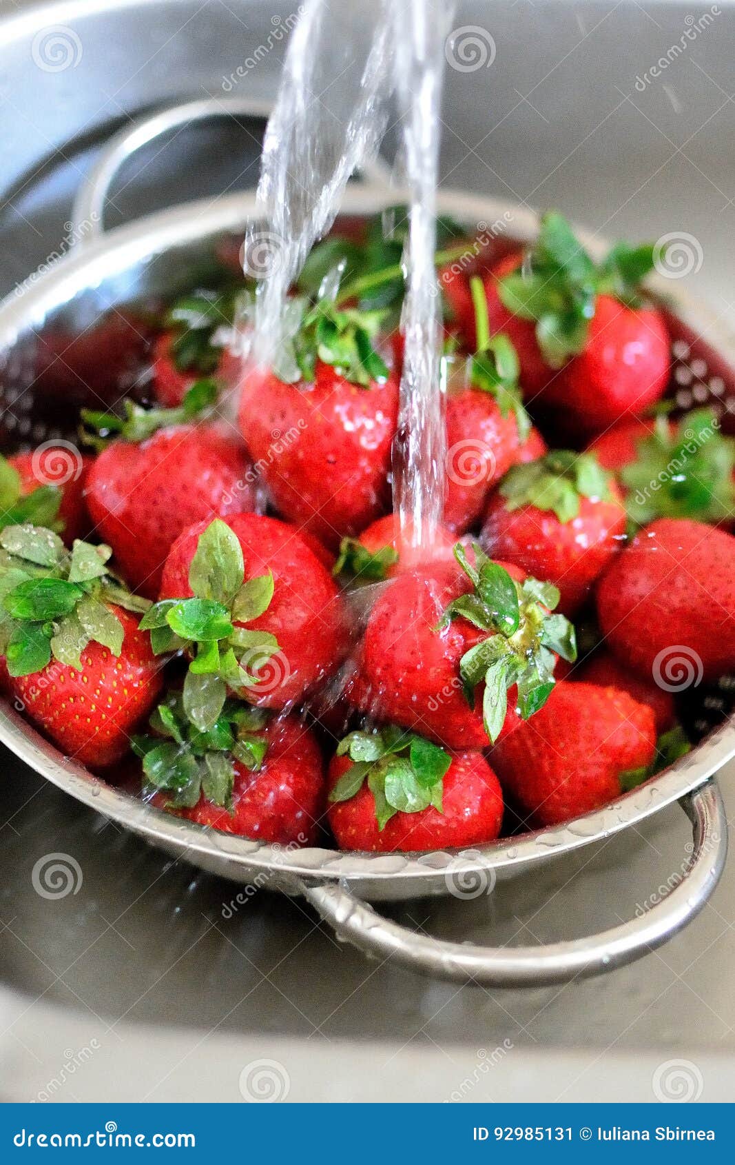 Washing strawberries stock image. Image of berry, strawberries 92985131