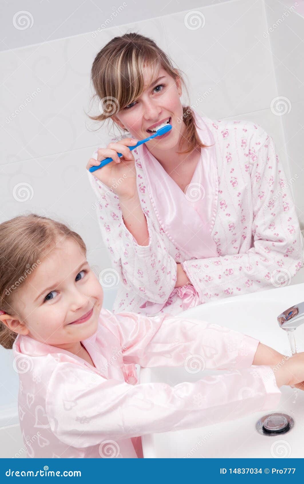 Washing together stock photo. Image of smiling, toothbrush 14837034
