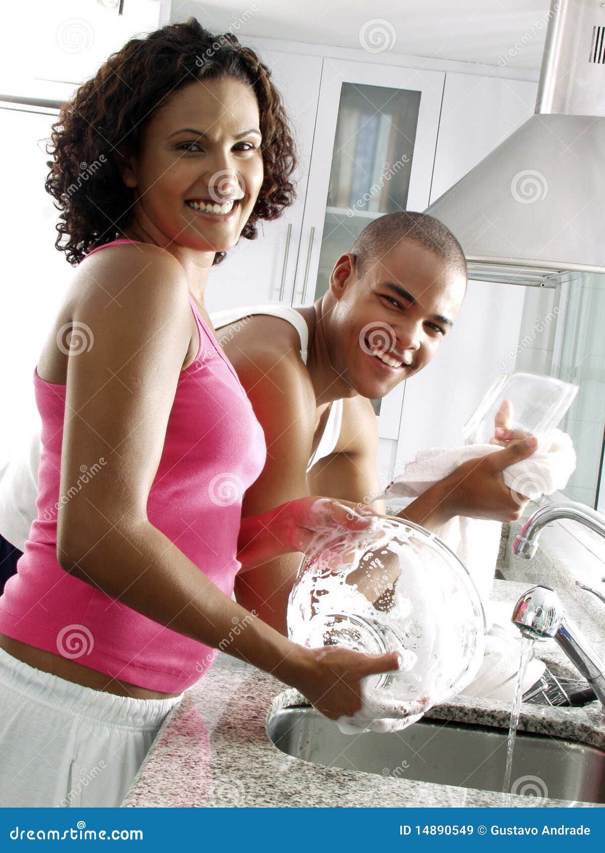 Washing together. stock image. Image of gloves, together 14890549