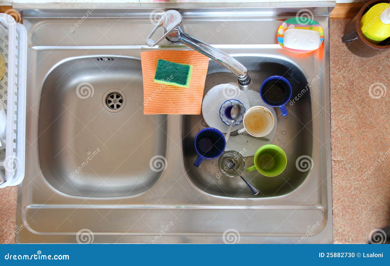 Washingup Bowl in Kitchen Cup Stock Photo Image of housework