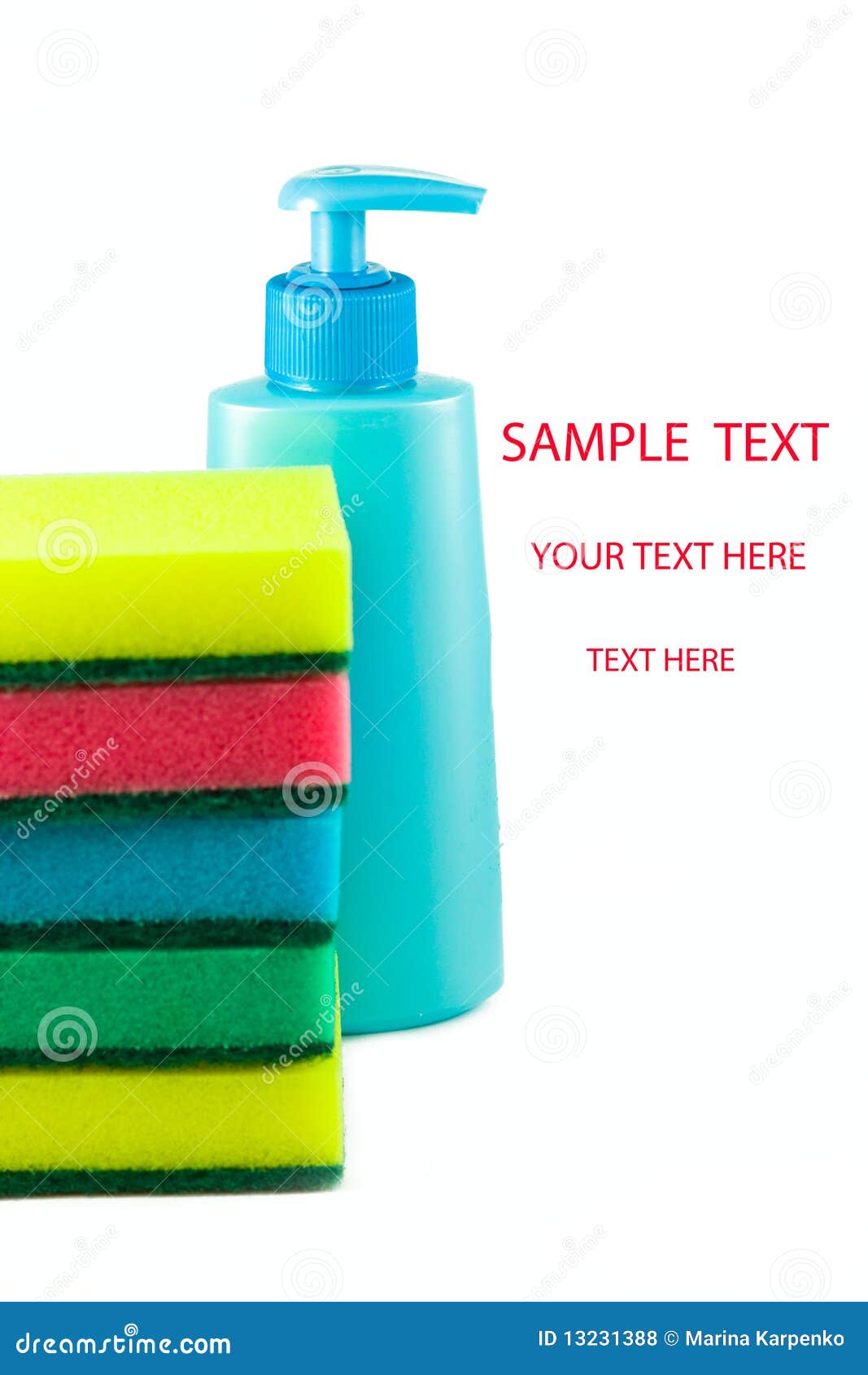 Washingup Liquid and Sponges Stock Photo Image of pink, sponge 13231388