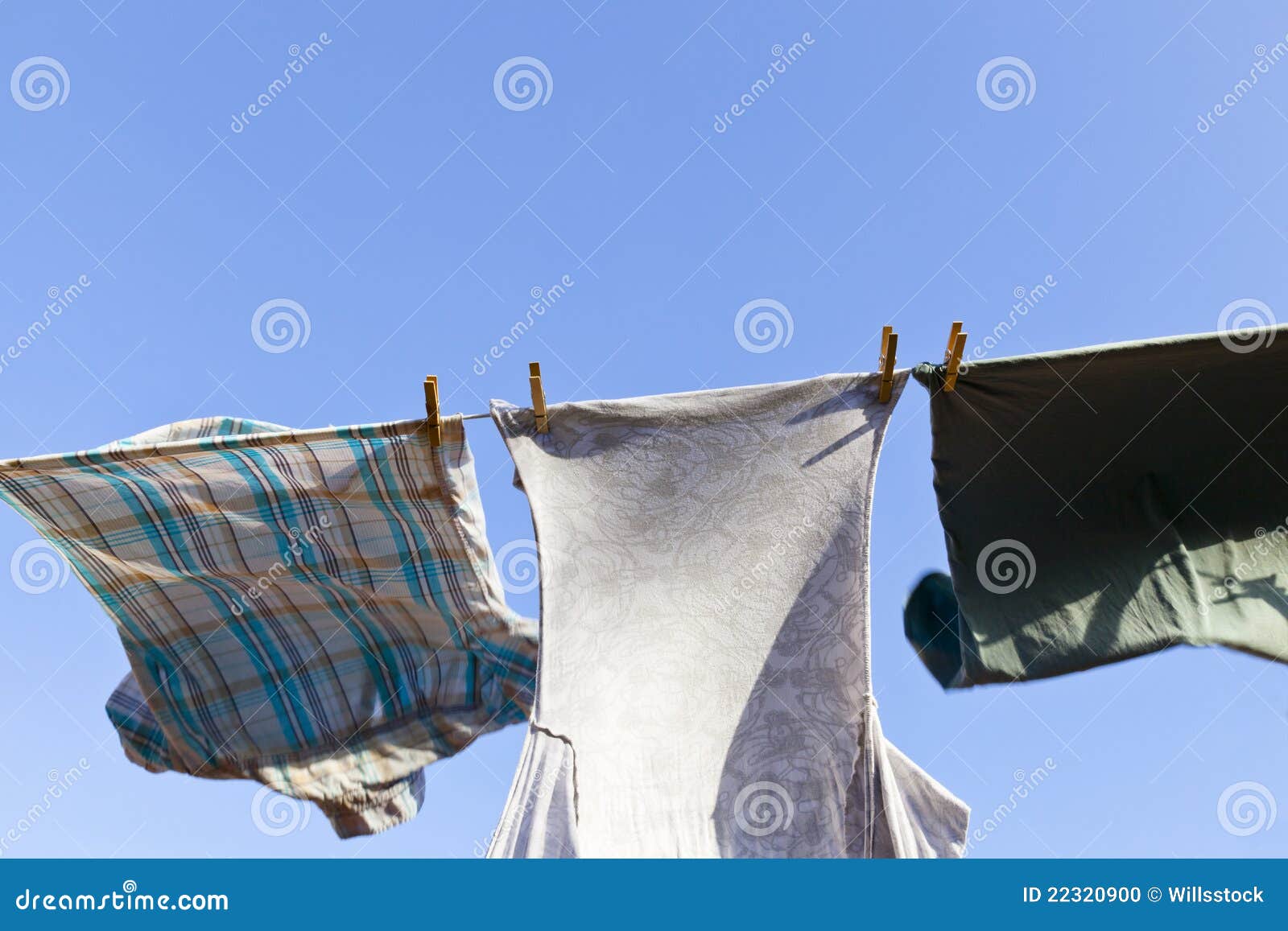 Washing On A Windy Day Stock Photo - Image: 22320900