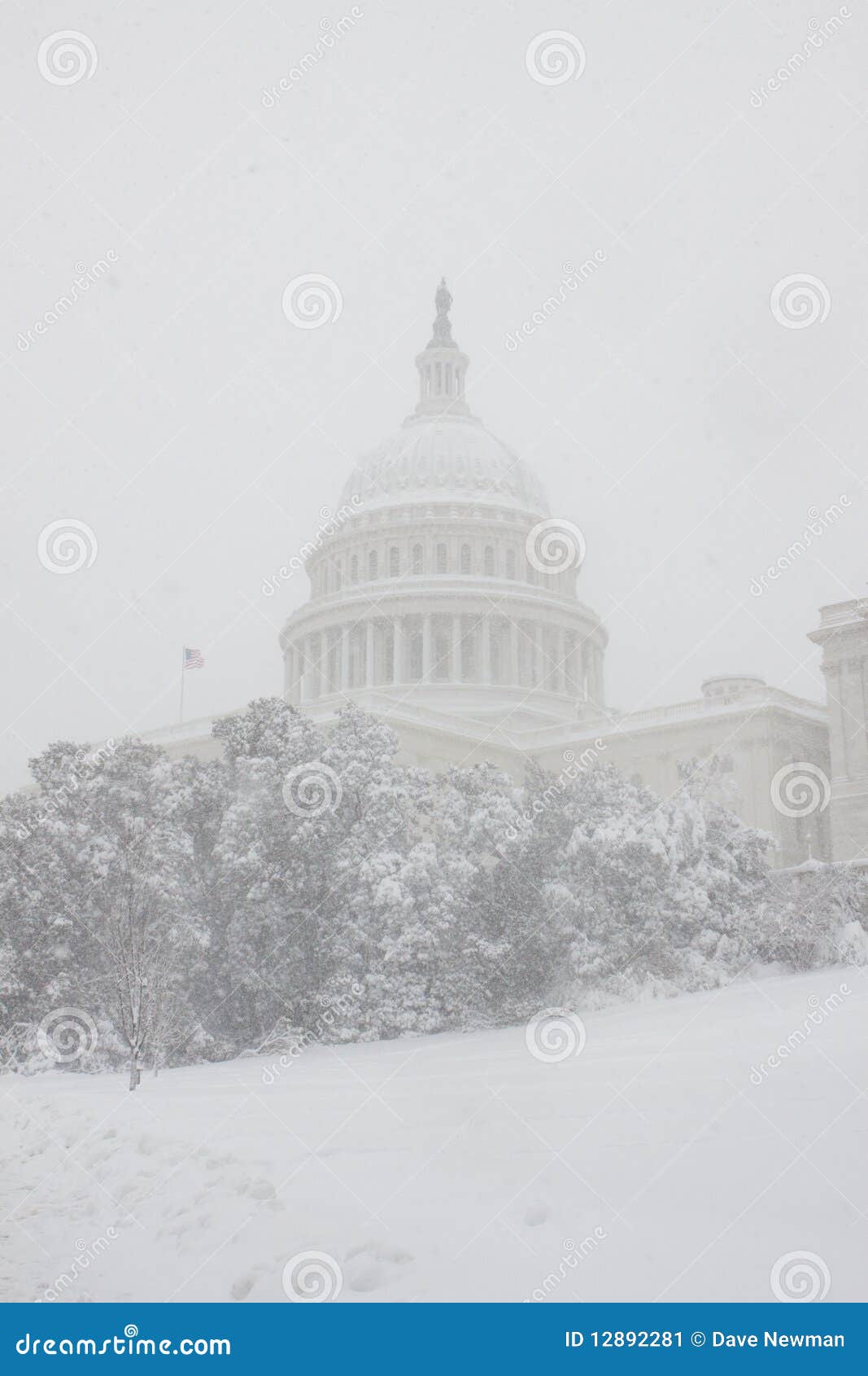 Washington, DC blizzard stock image. Image of urban, capitol 12892281