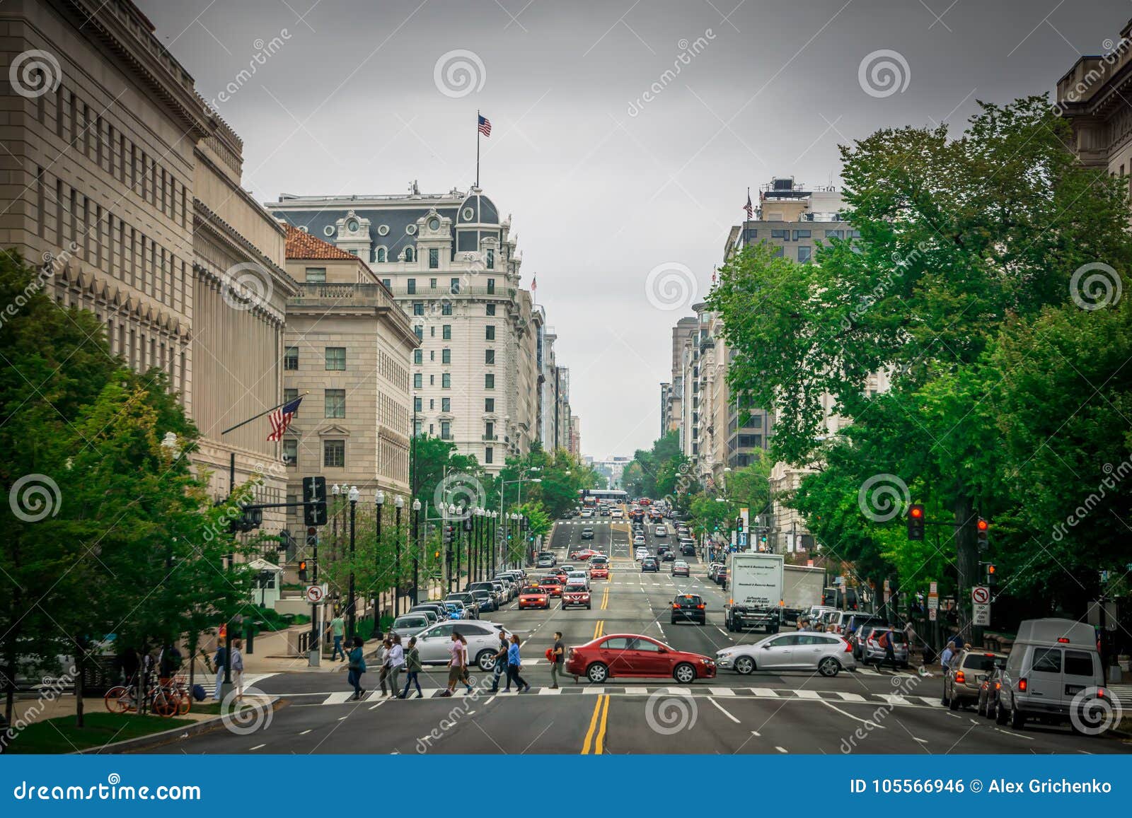 Washington Dc Downtown Streets and Commute Traffic Editorial Photo