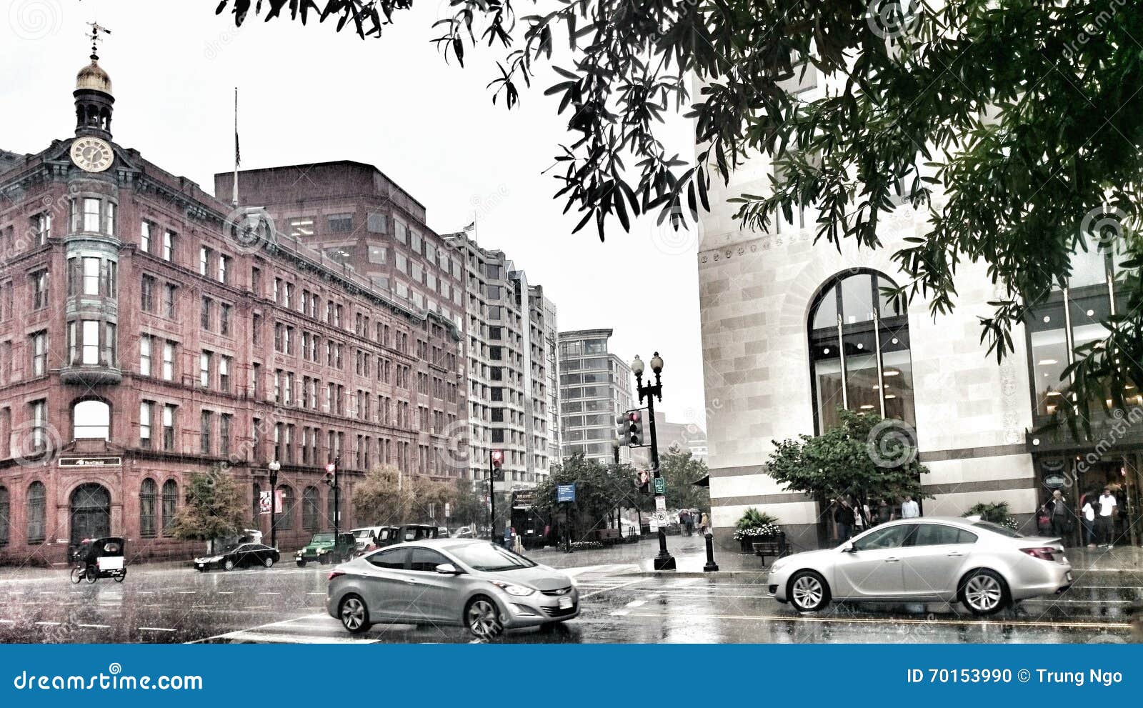 Washington DC Streets on a Rainy Day Editorial Image Image of cars