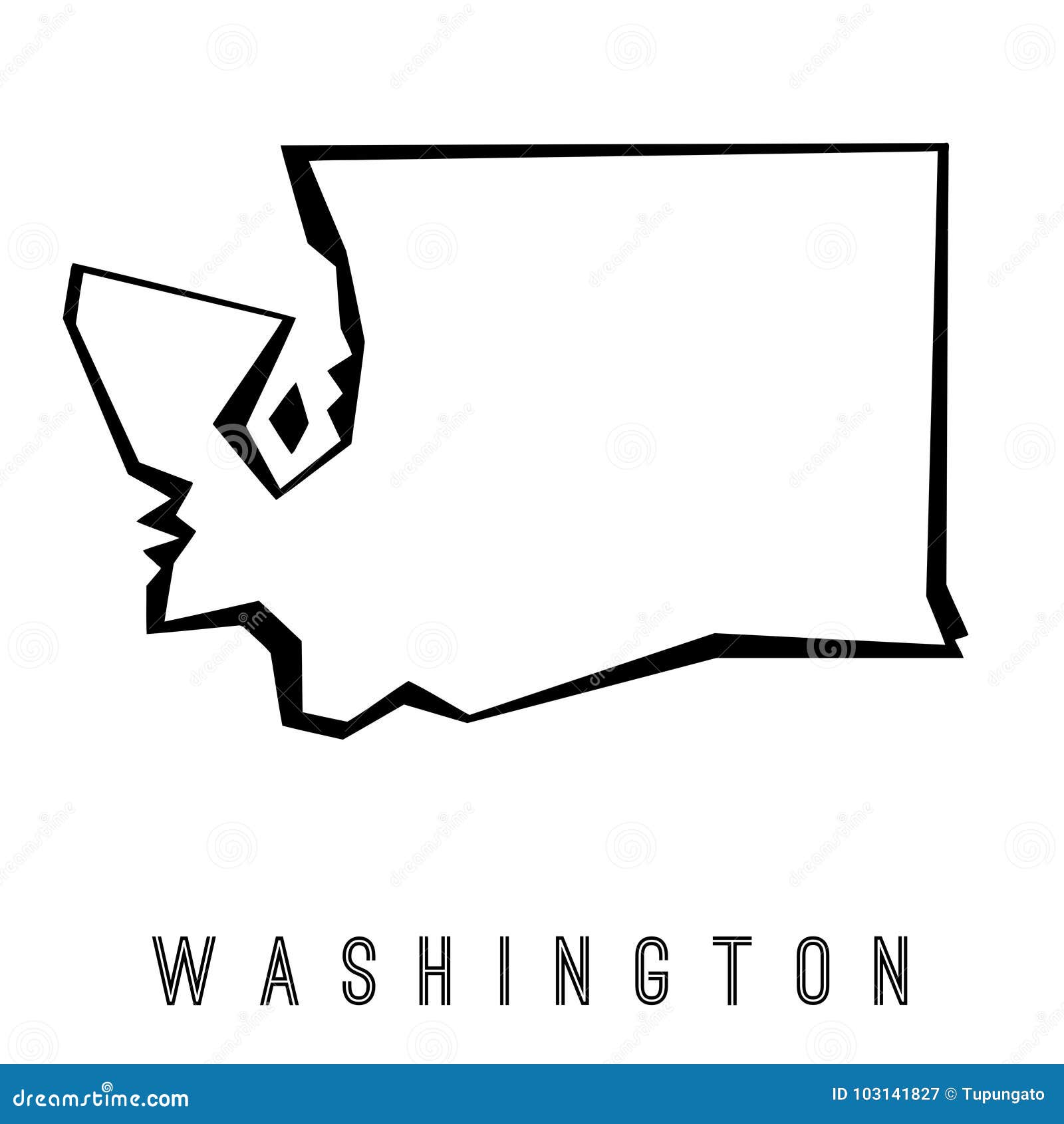 Washington geometric map stock vector. Illustration of style - 103141827