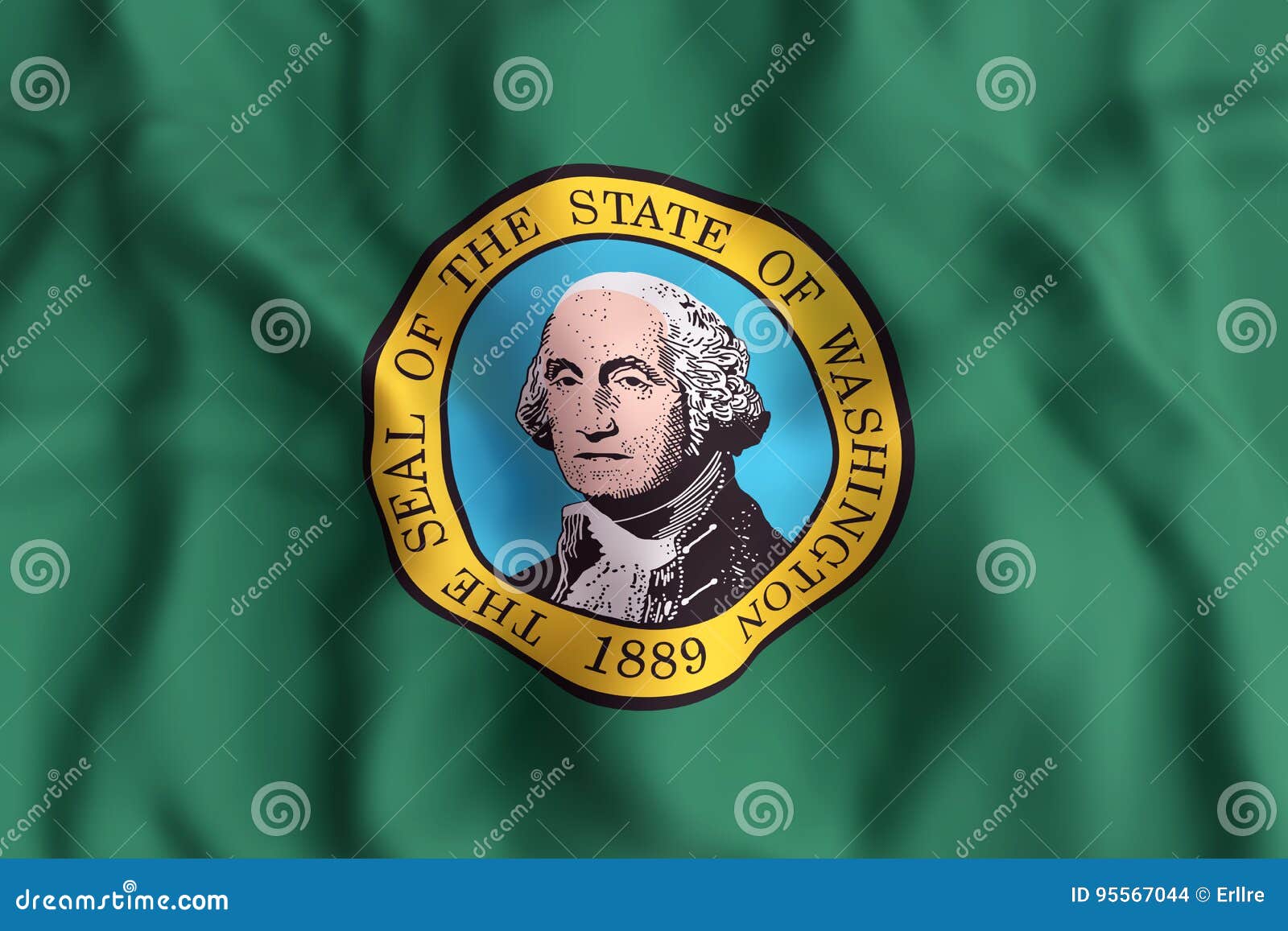 Washington State flag stock illustration. Illustration of olympia
