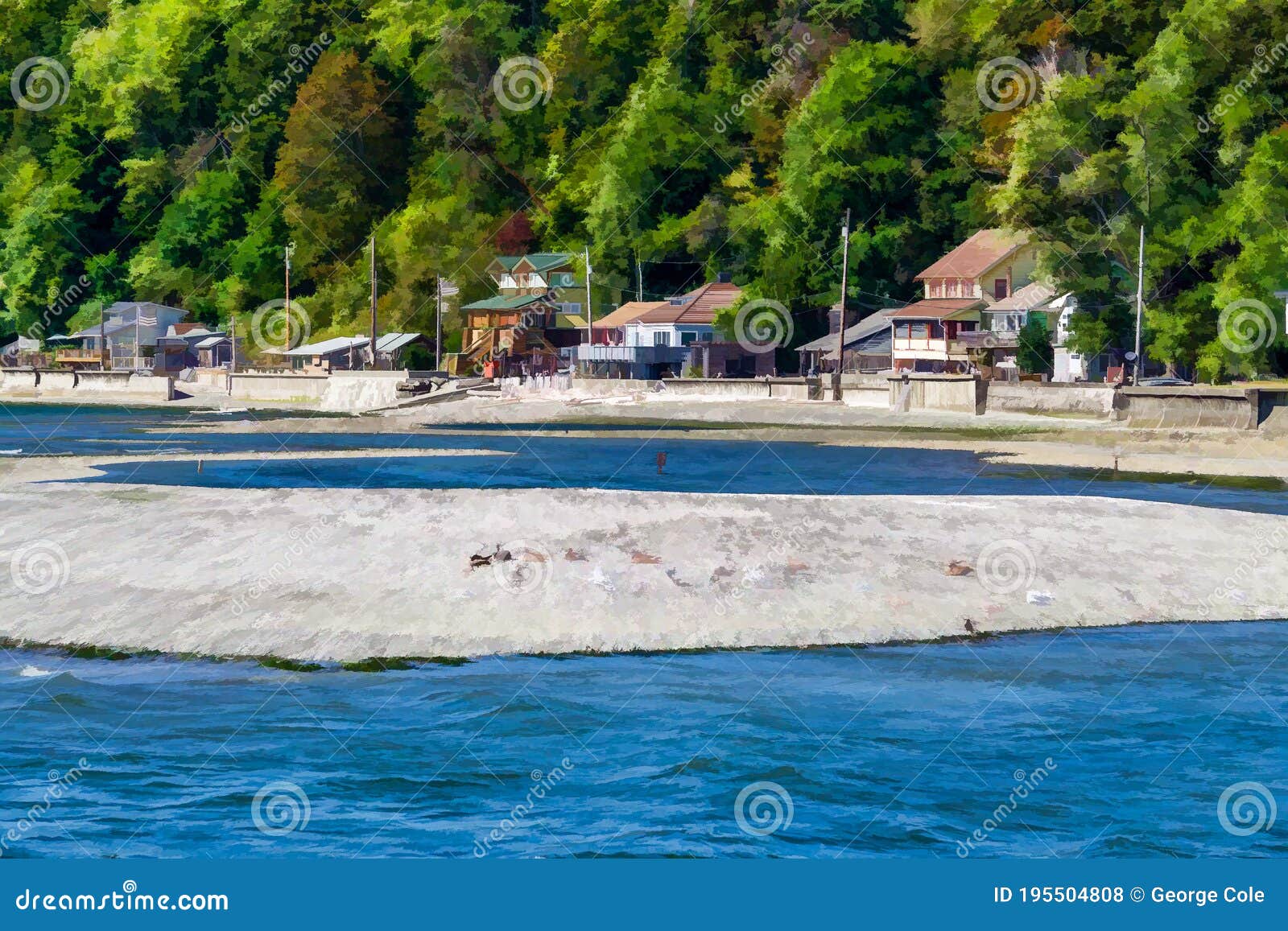 Washington Waterfront Illustration Stock Illustration Illustration of