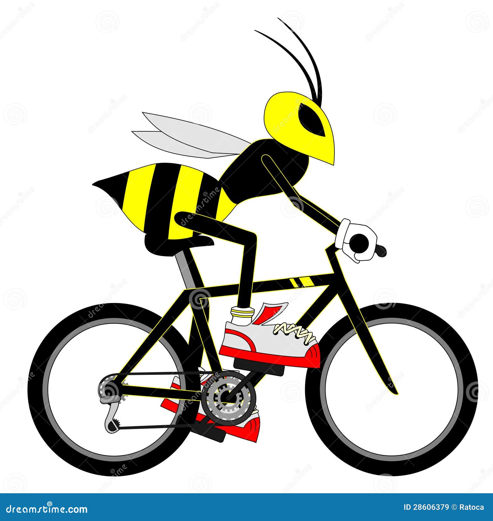 Wasp cyclist stock vector. Illustration of emblem, character 28606379